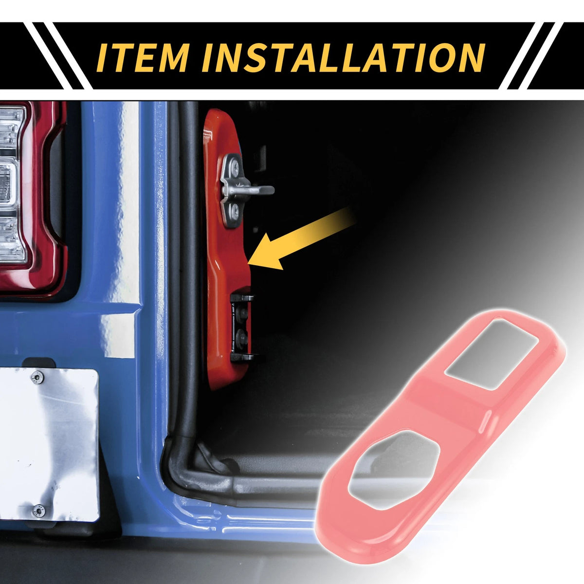 Rear Trunk Lock Panel Cover Trim for Jeep Wrangler JL JLU (2018-2024) - ABS Pink