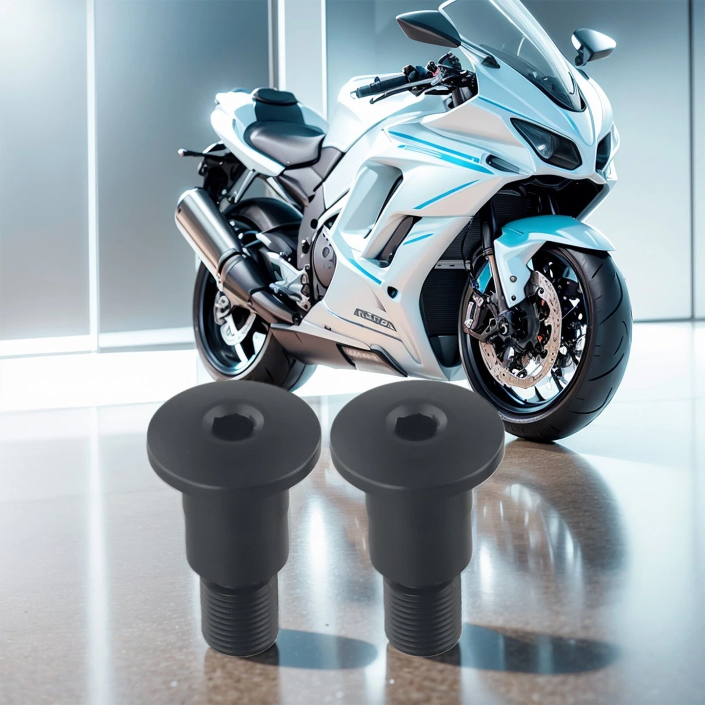 2 x Handlebar Ends Mirror Adapter Aluminum Alloy for Motorcycle