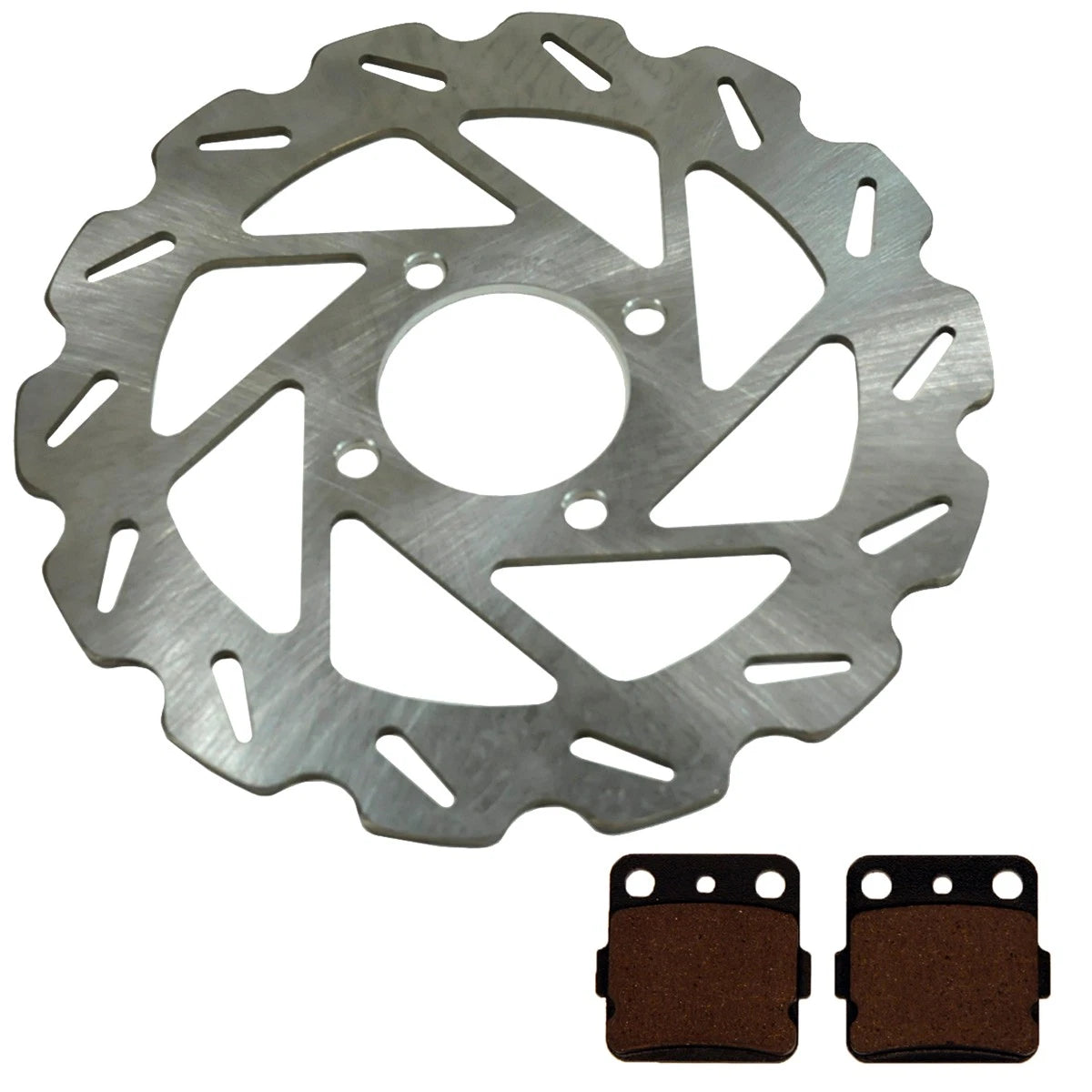 Rear Wave Disc Brake Rotor & Semi-Metallic Pads for Yamaha Raptor 250 2008-2013