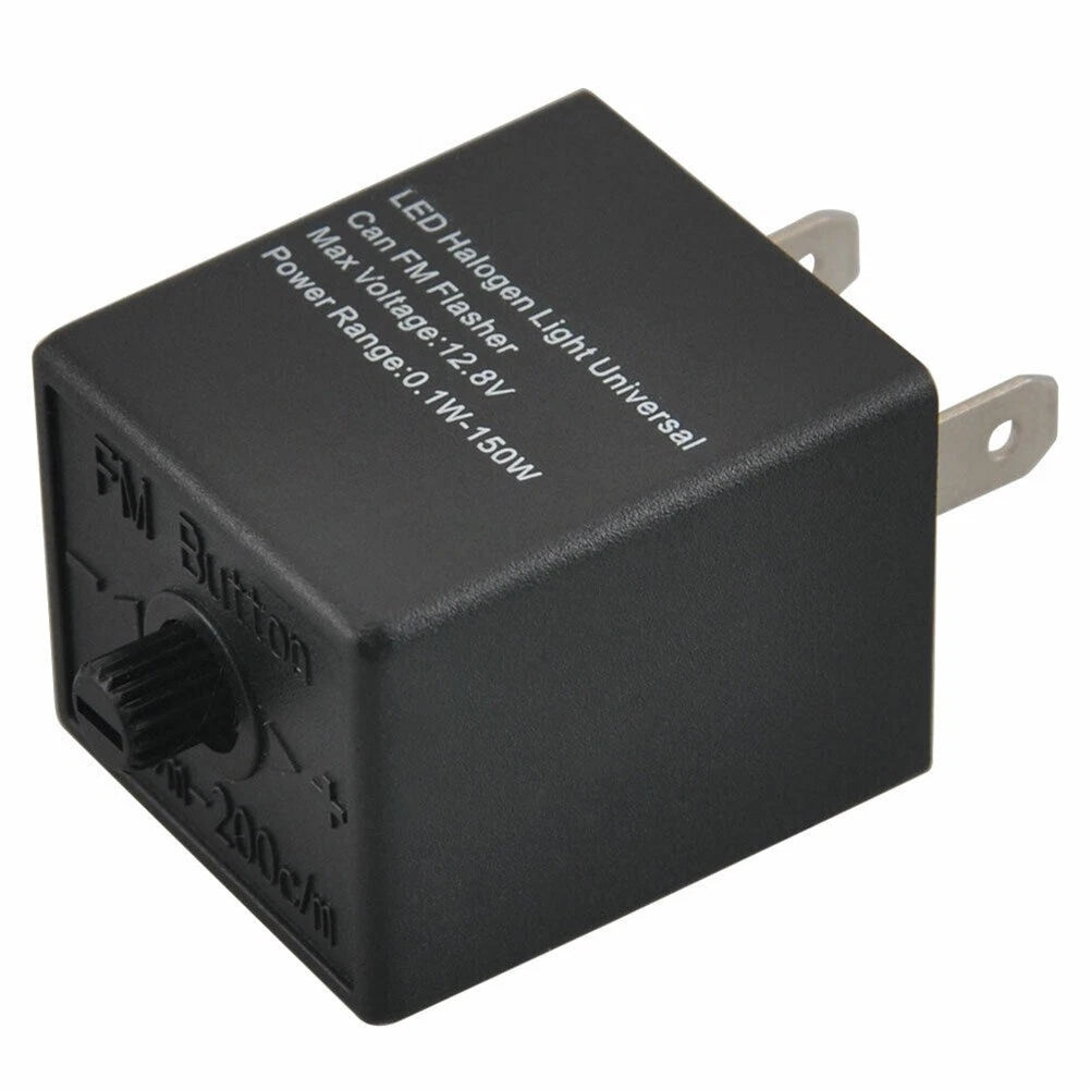 3 Pin Adjustable LED Indicator Relay for Car & Bike Turn Signal Light BLK