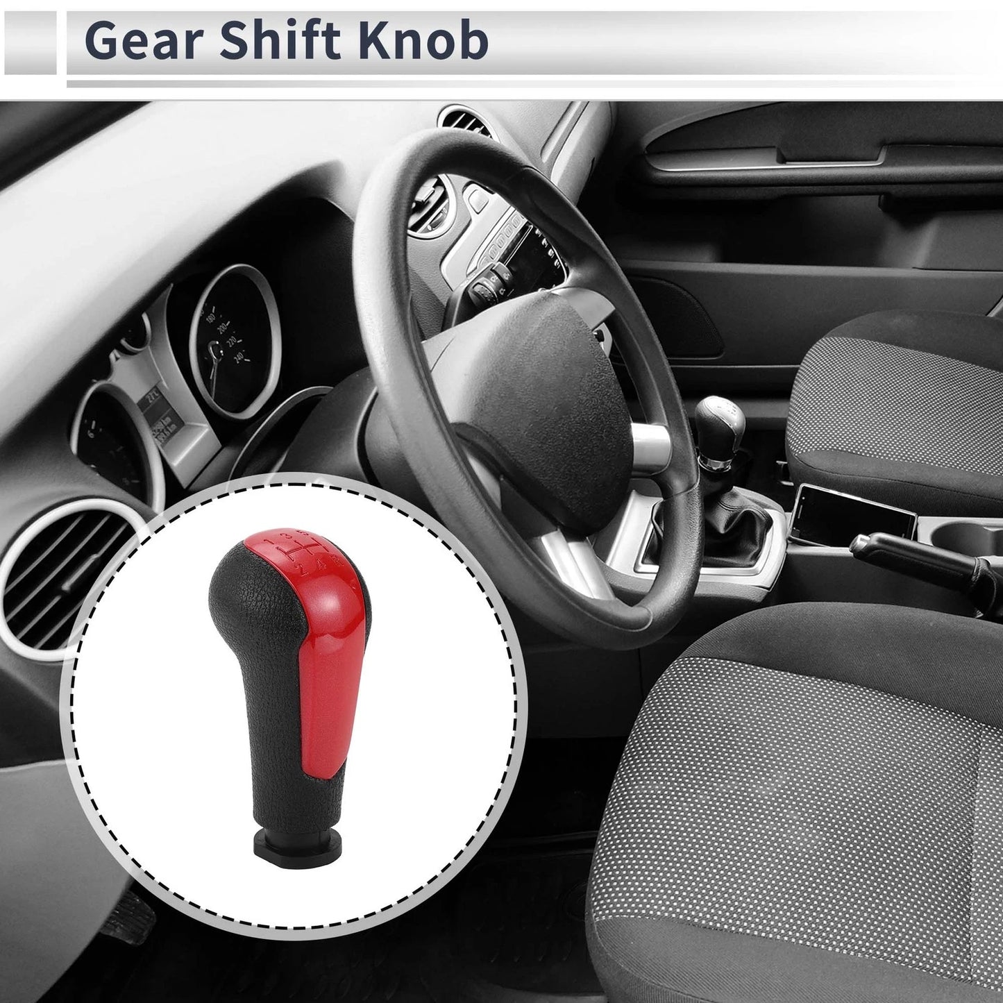 5-Speed Shift Knob for Chevrolet Spark Plastic Red/Black
