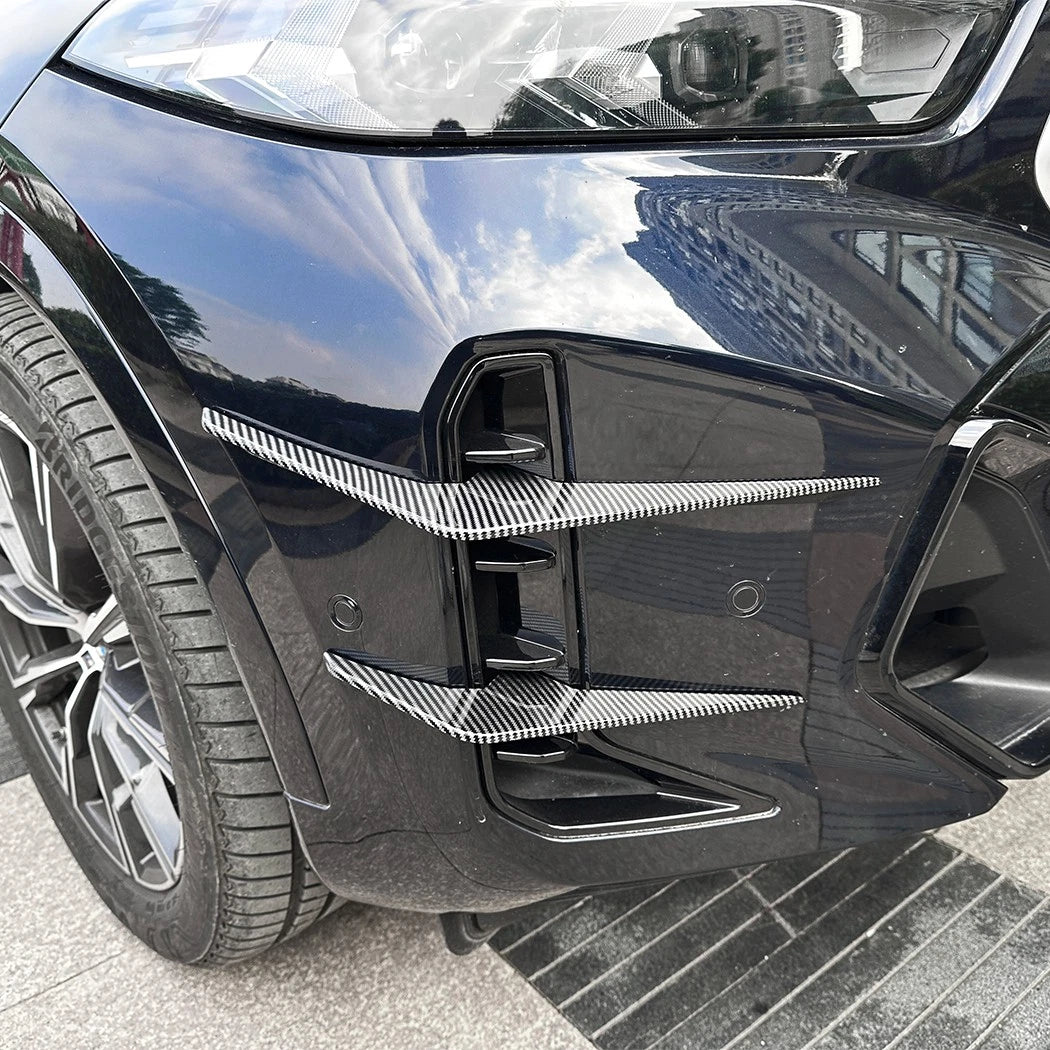 Carbon Fiber Look Front Bumper Side Fin Canard Splitter for BMW X6
