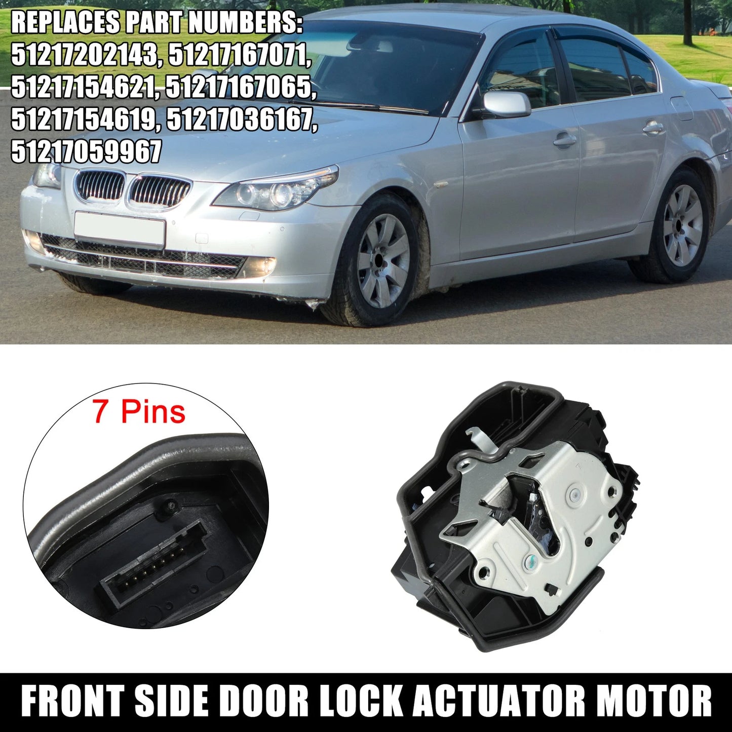Front Left Door Lock Actuator Motor for BMW E60 E65 E70 E90 (2001-2012)