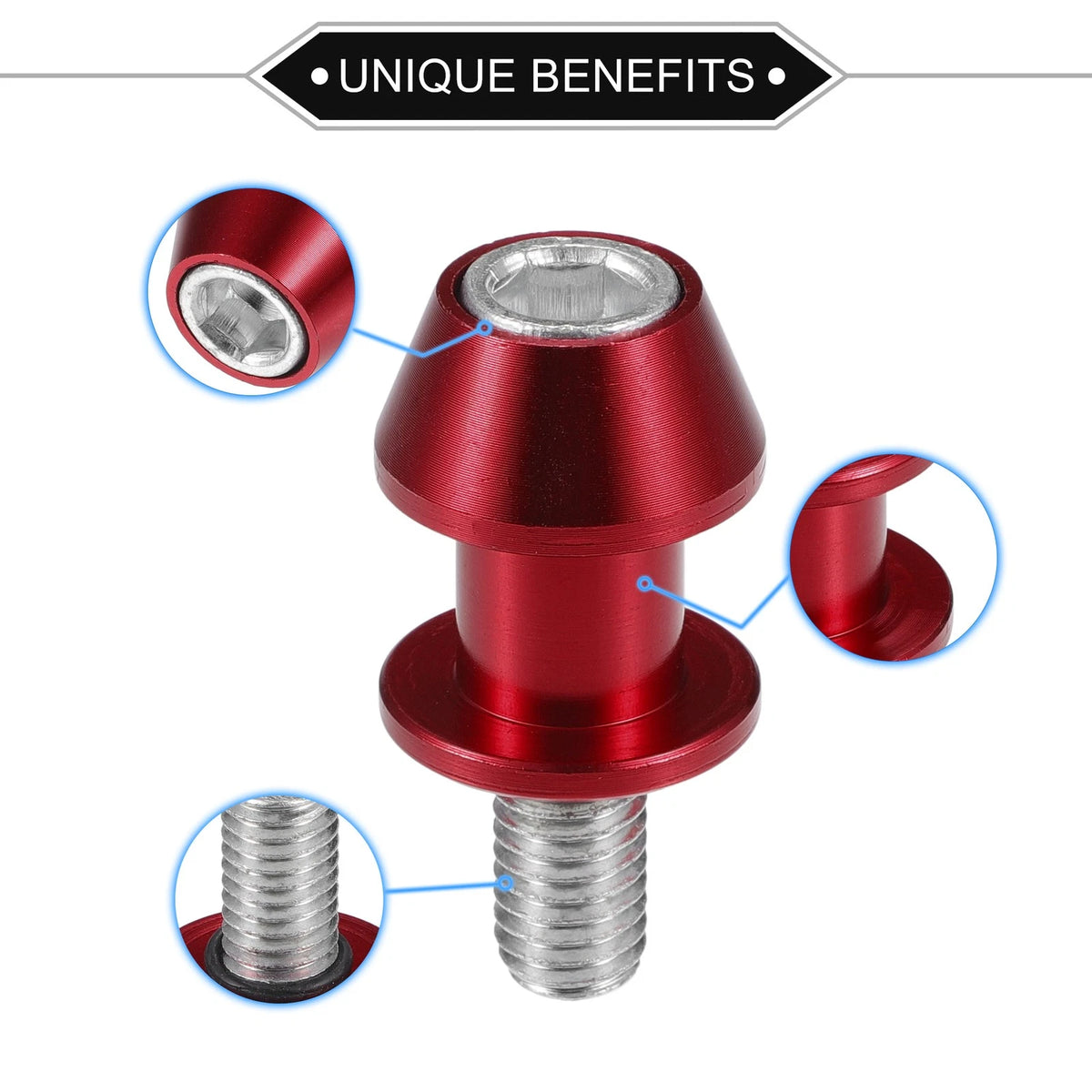 Pair Motorbike Swingarm Spools 10mm CNC Swing Arm Sliders Stand Red