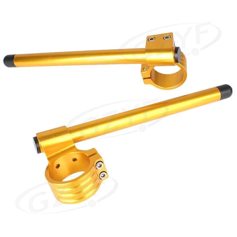 52mm Clip On Handlebar Fork Tubes for Motorcycle - Universal Gold