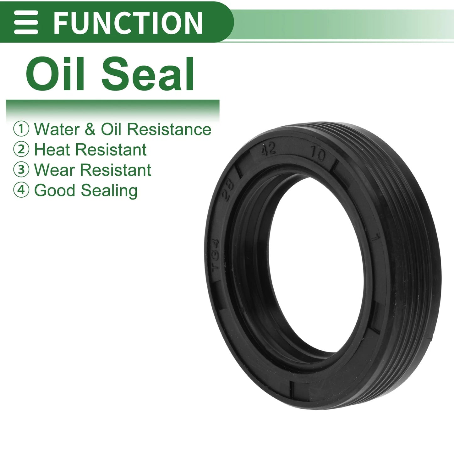 Oil Seal Rotary Shaft Seal NBR Black 28x42x10mm for Make Model
