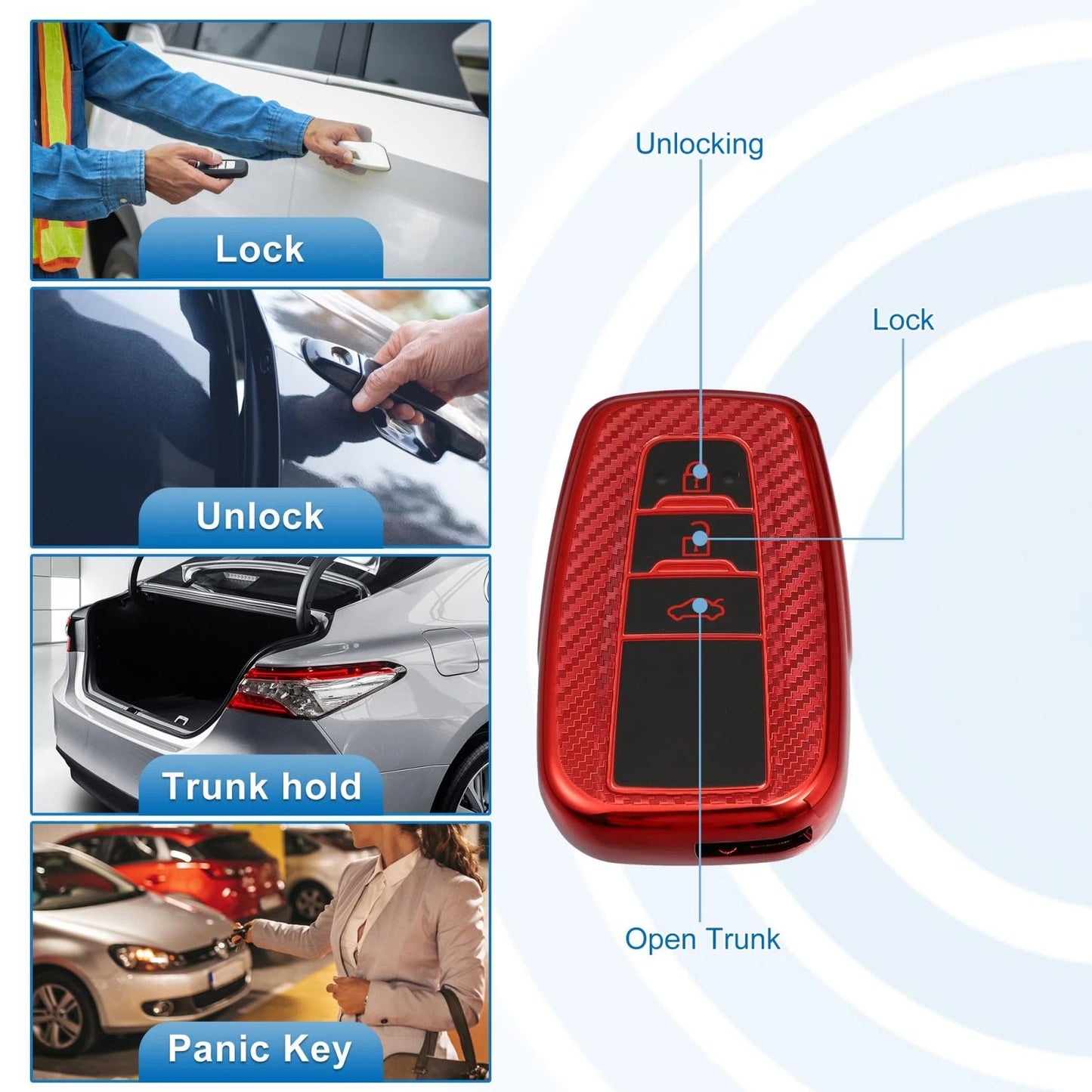 Silicone Key Fob Case Cover for Toyota (2018–2021)