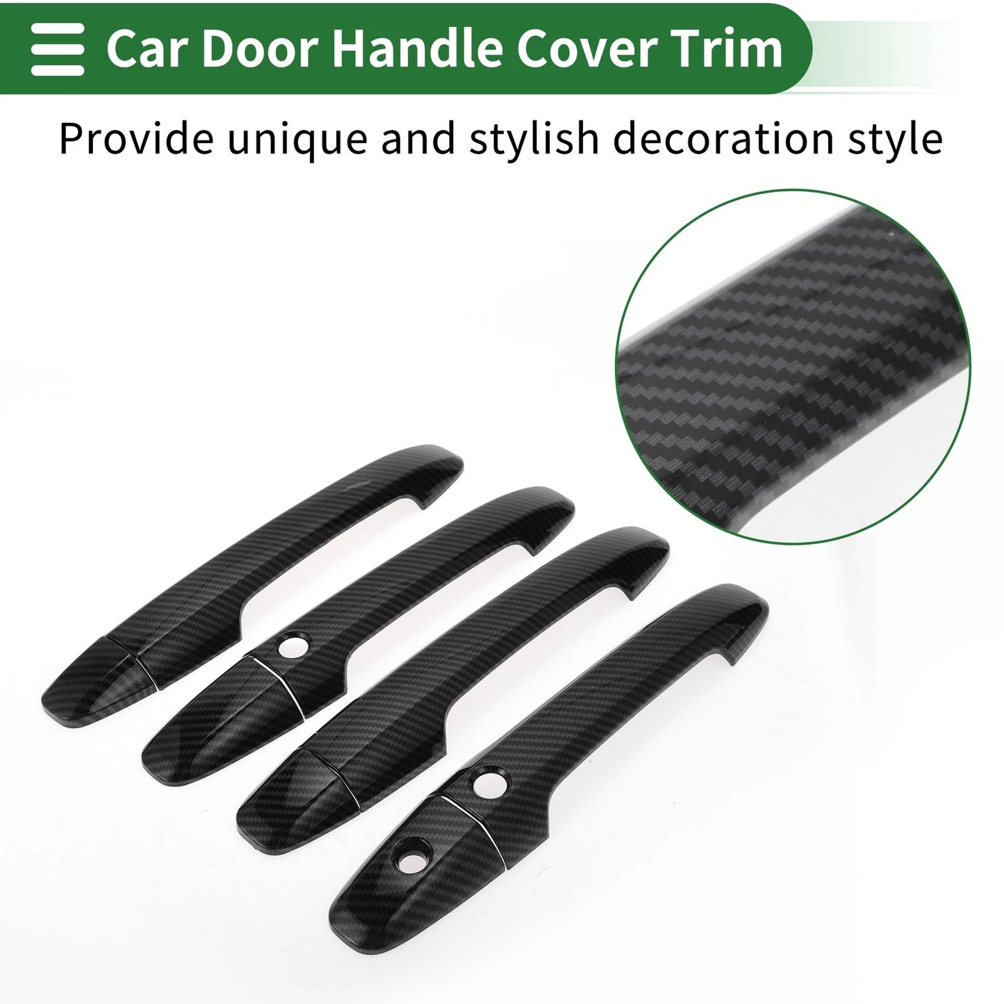 Car Door Handle Cover Trim for Honda Odyssey 2015-2022 Carbon Fiber Black