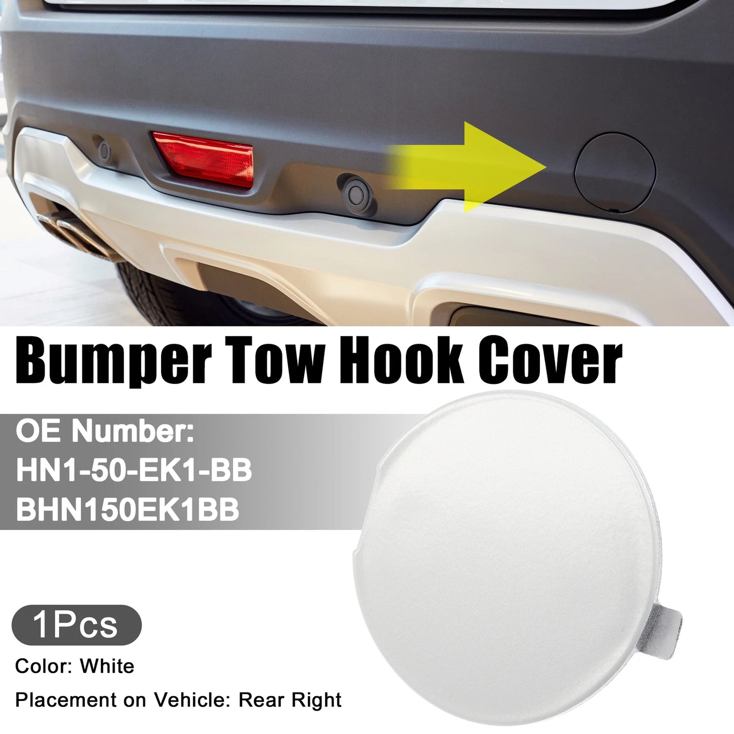 Rear Right Bumper Tow Hook Cover for Mazda 3 (2014-2018) White