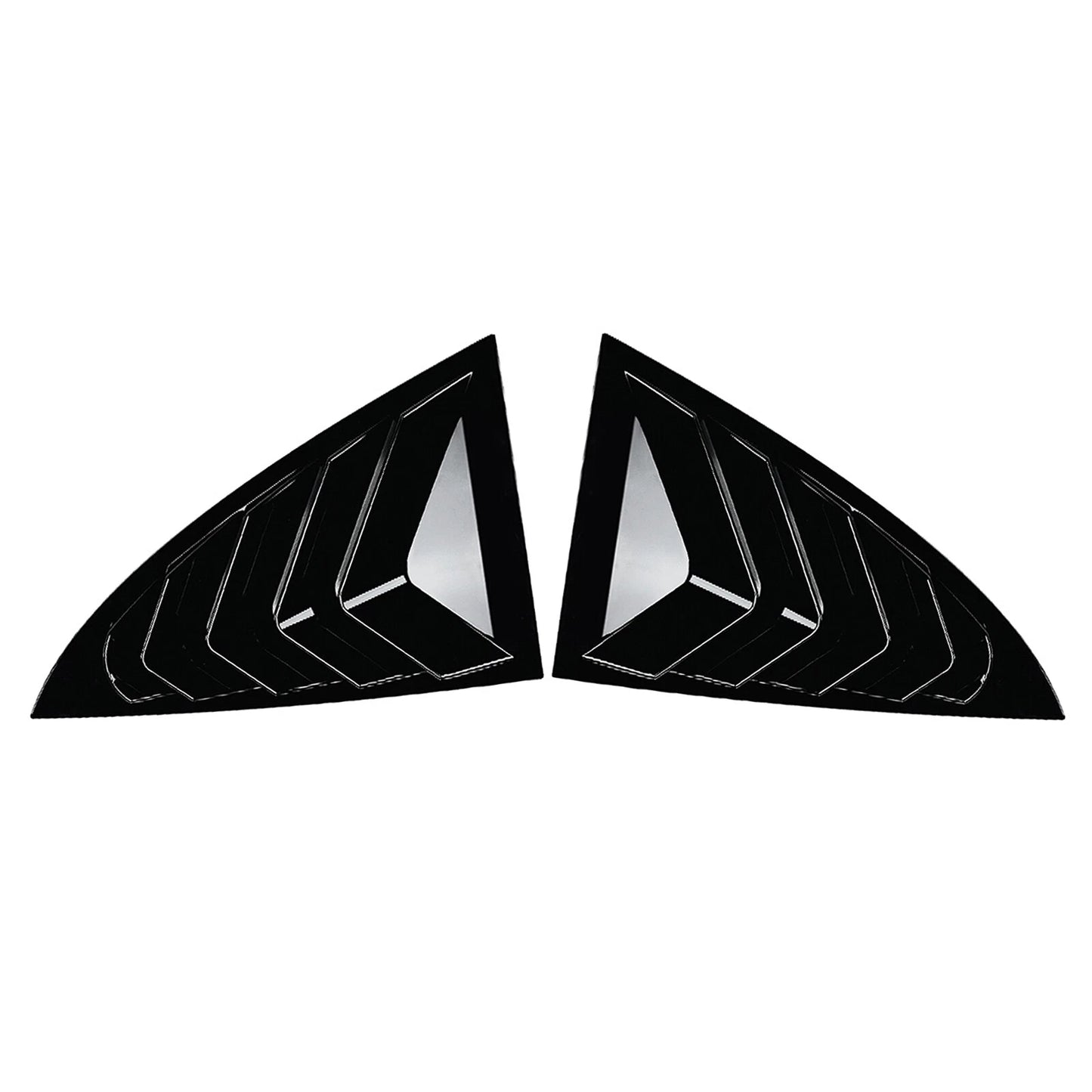 2 x Vivid Black Rear Window Side Louver Covers for Tesla Model S (2017-2025)