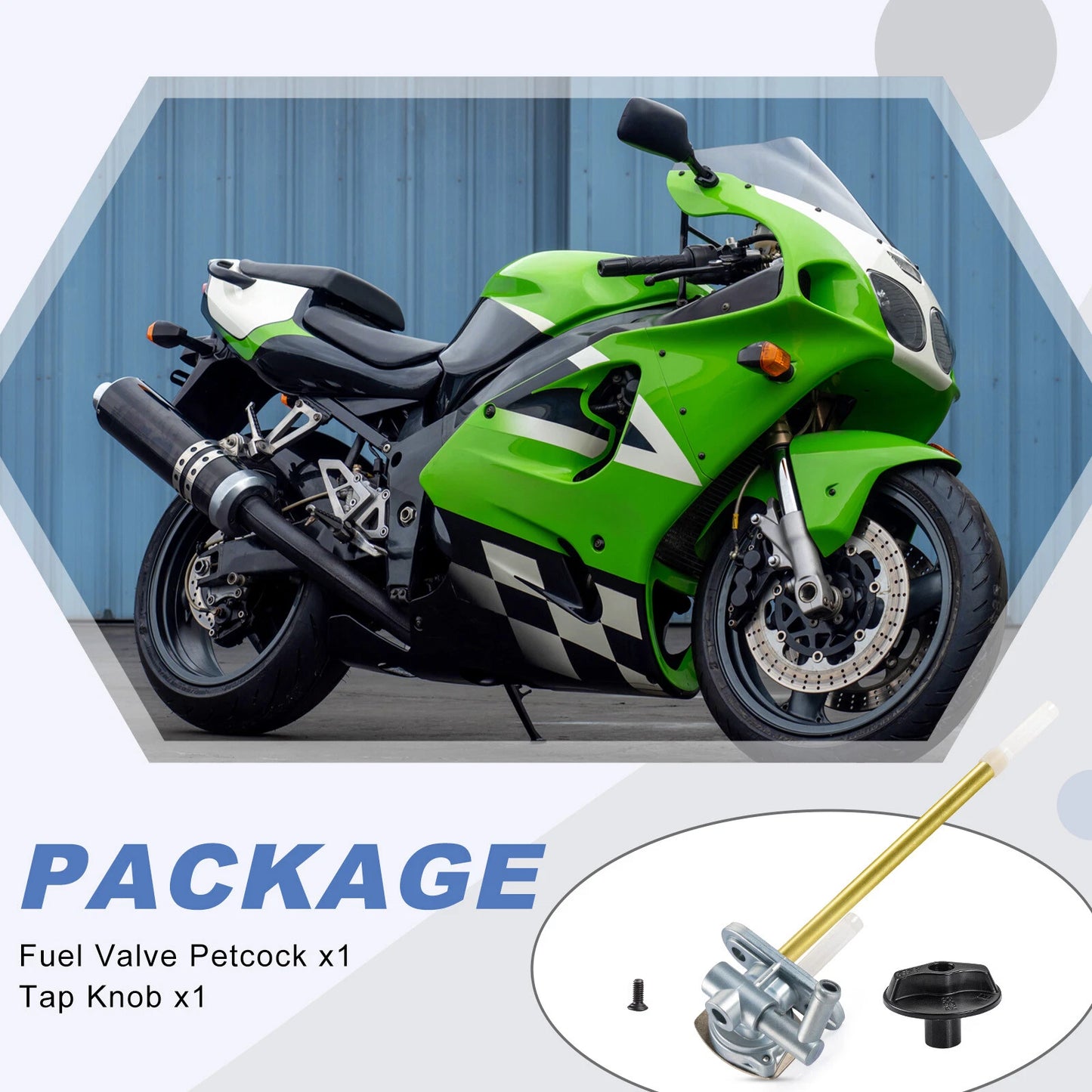 Fuel Valve Petcock & Knob for Kawasaki Ninja ZX-7R ZX-7RR ZX750 (1996–2003)