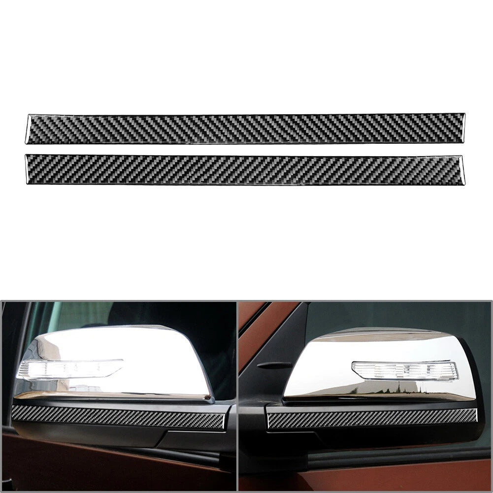 2 x Carbon Fiber Rearview Mirror Anti-Scratch Trim for Toyota Tundra (2014-2021)
