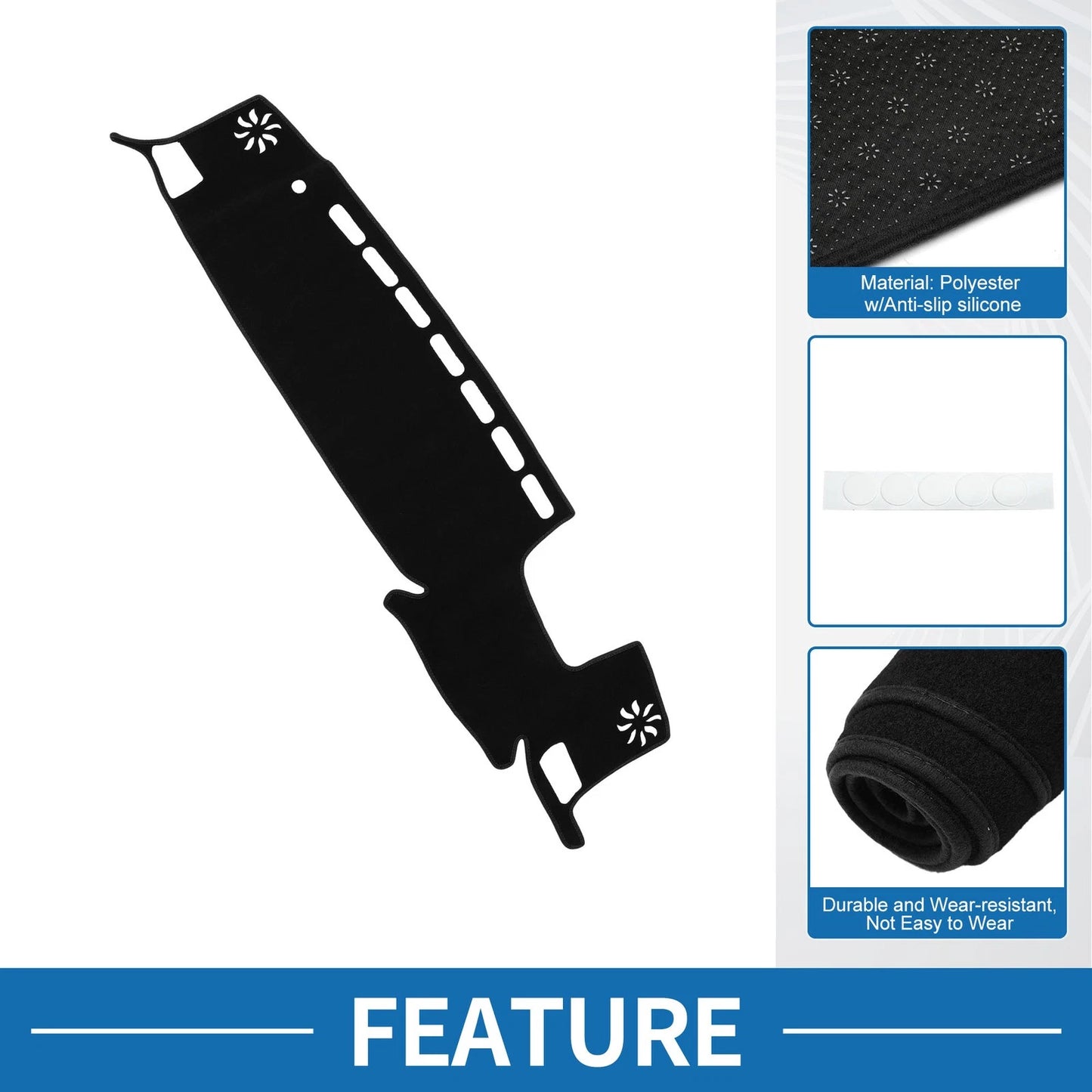 Dash Cover Mat for Toyota Highlander HUD Black (2021–2024)