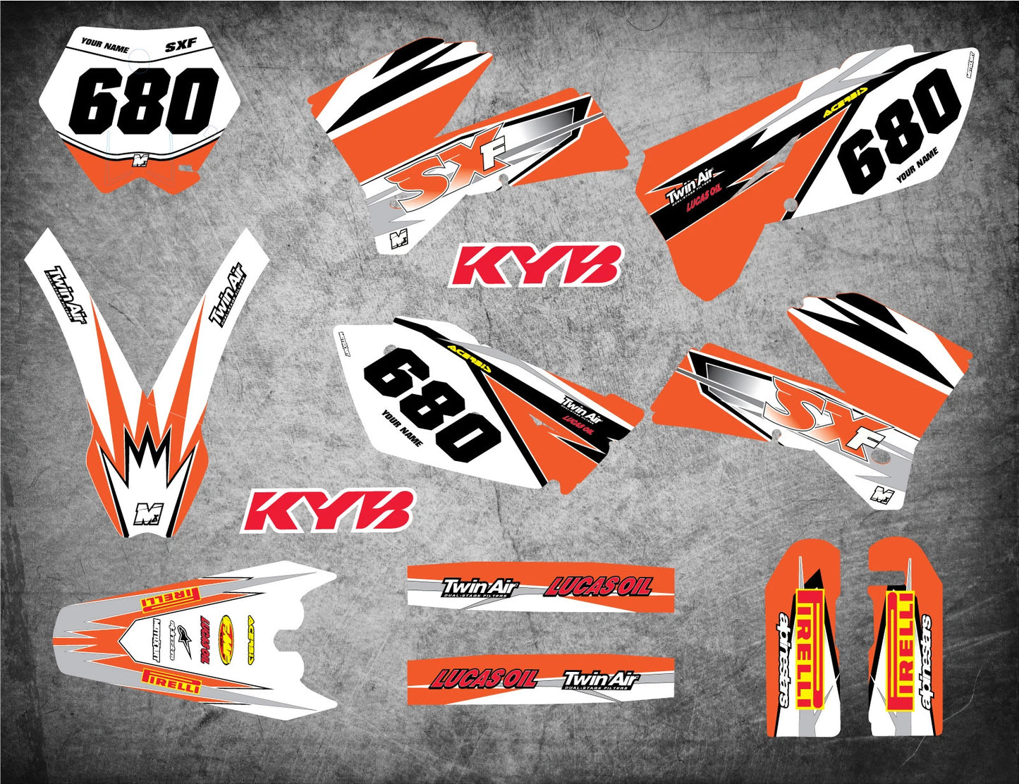 Custom Graphic Kit SHOCKWAVE Style Decals for 2005-2006 Models