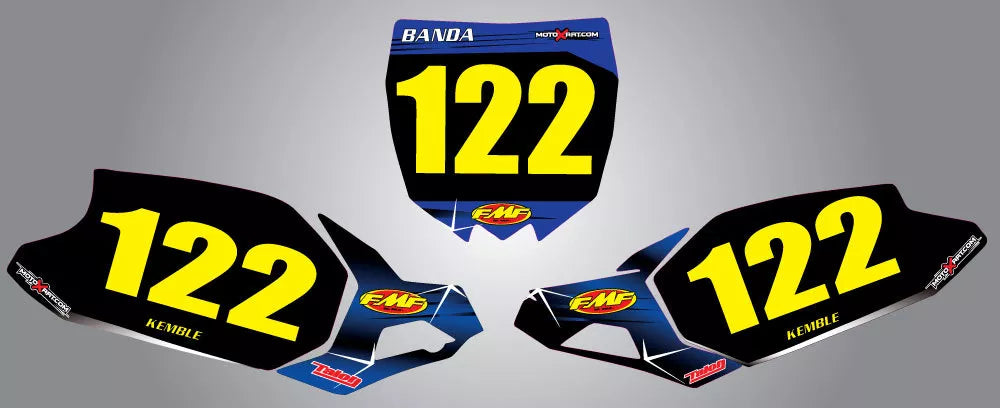 Custom Number Plates Barbed Style Graphics for YZF 450 (2010-2013)