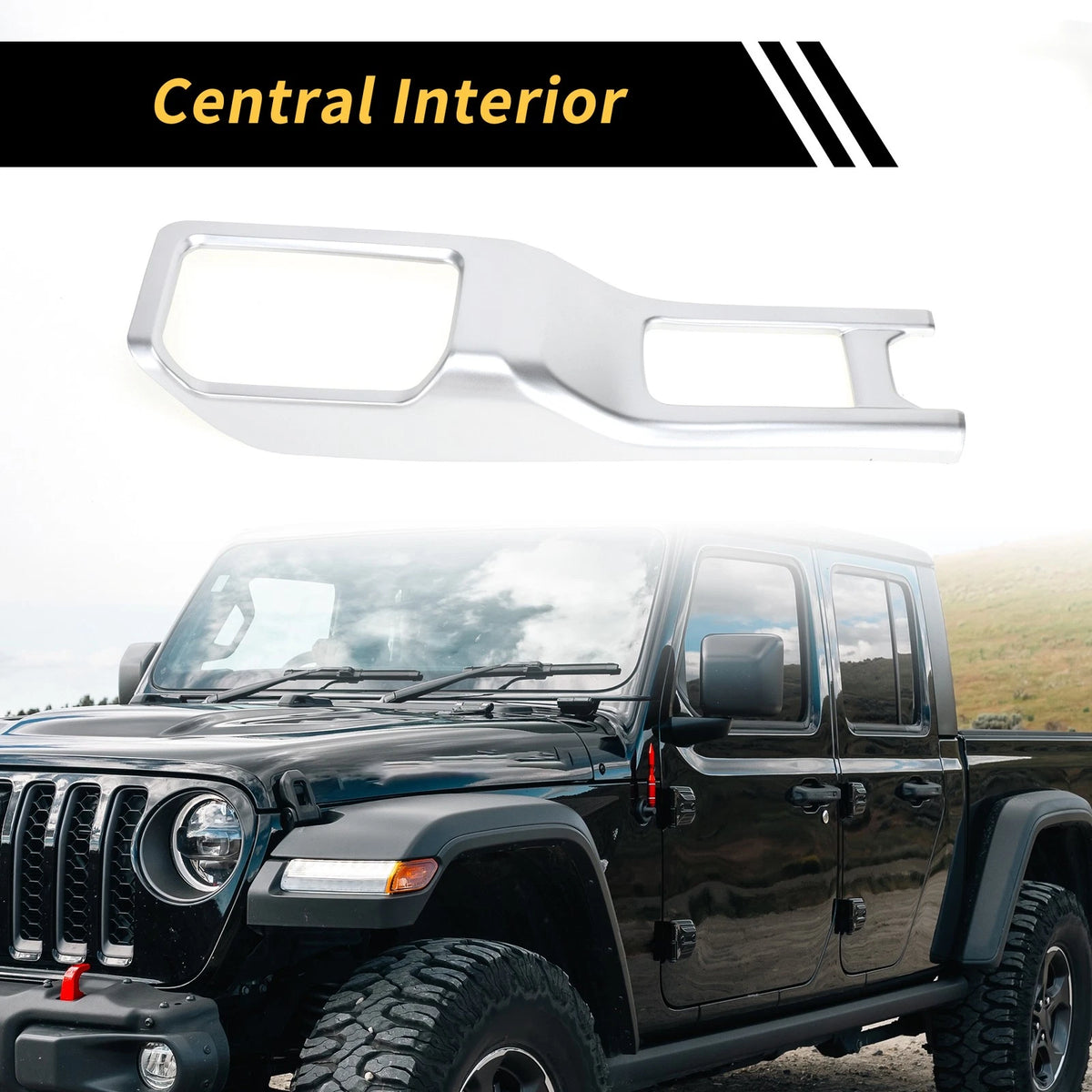 4WD Gear Shift Panel Cover Trim for Jeep Wrangler JL JLU (2018-2024) Silver Tone