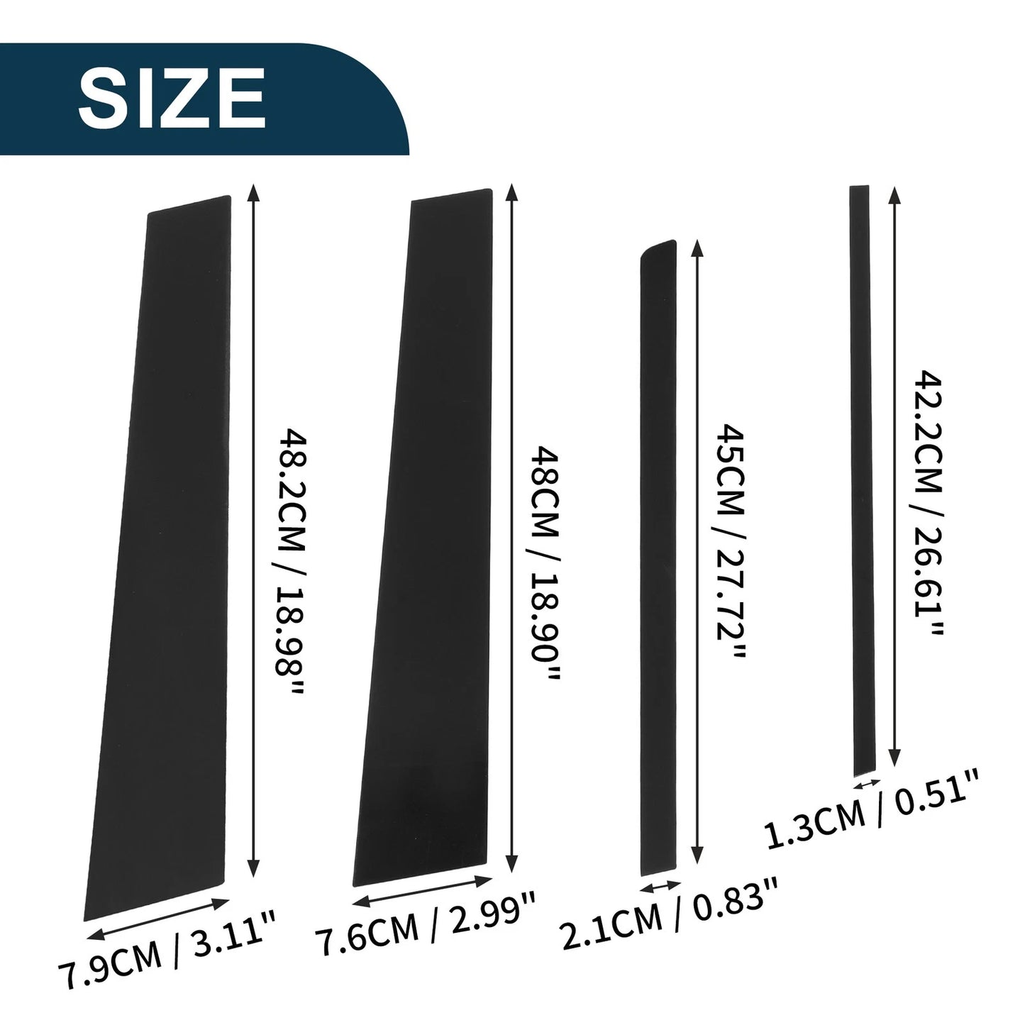 8 Pcs Door Pillar Window Trim for Toyota Innova 2016-2022 Black