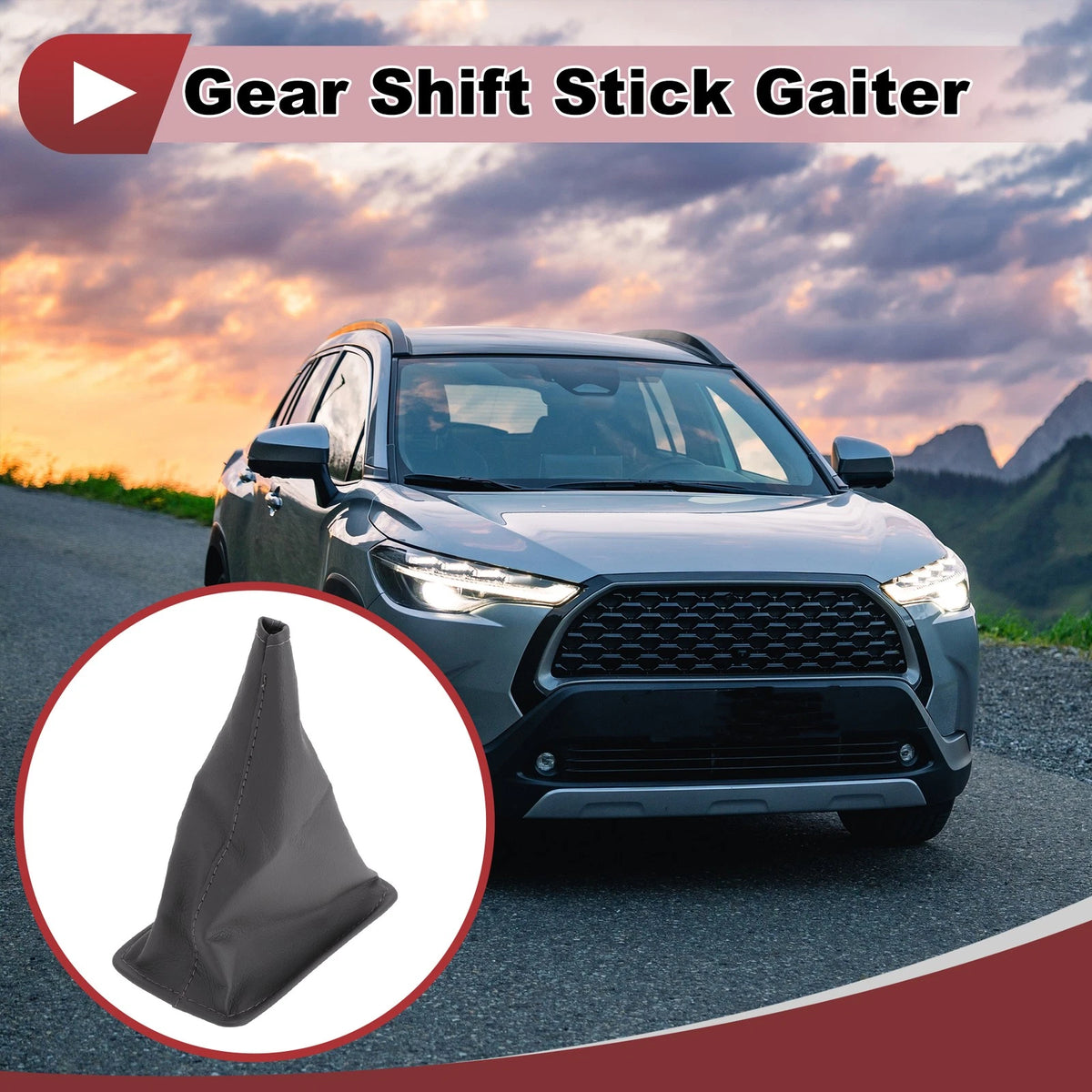 Car Gear Shift Stick Gaiter for Toyota Corolla (2001-2013) - Grey Faux Leather
