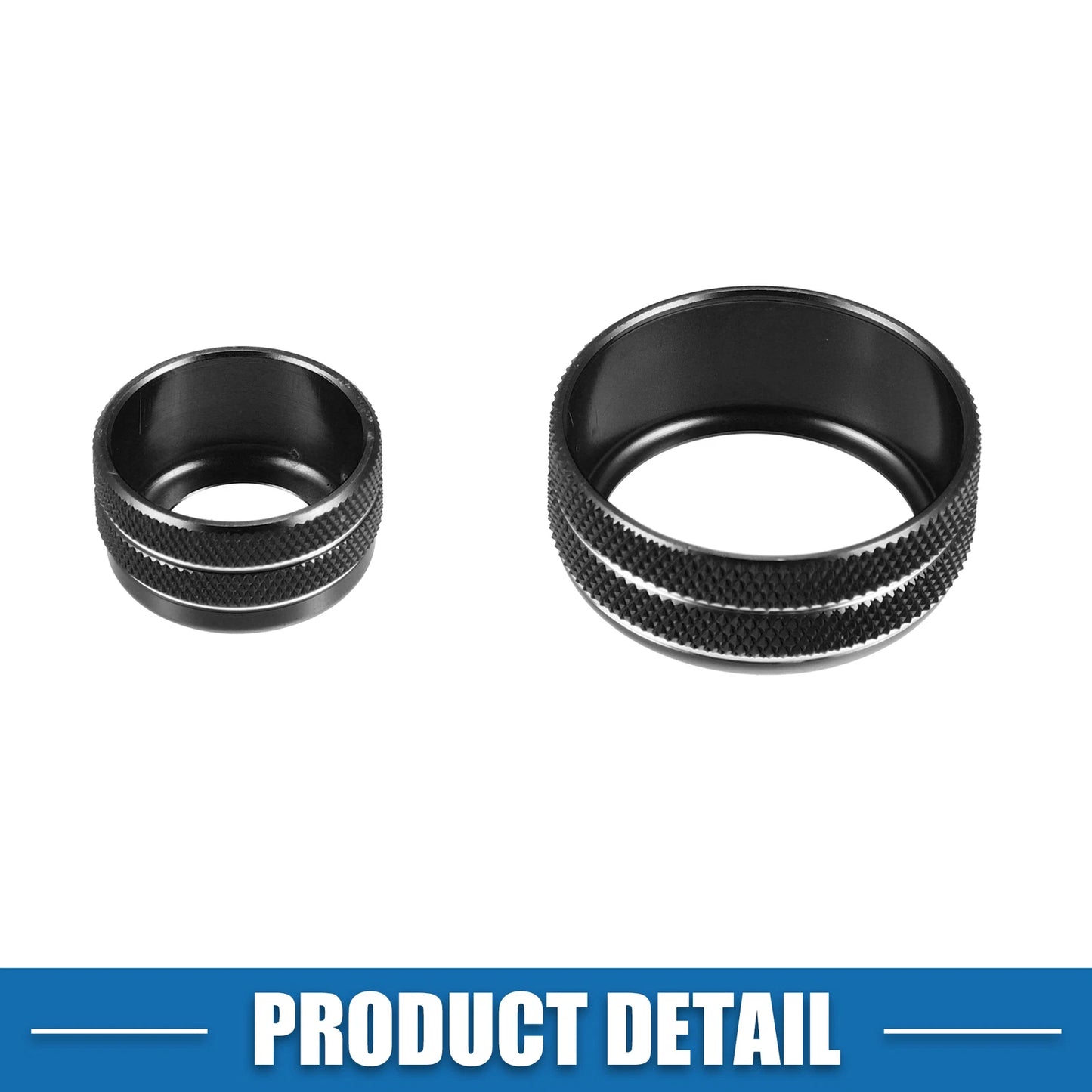 AC Audio Volume Knob Ring Cover for BMW F20 F22 F30 F31 Black (Set of 3)