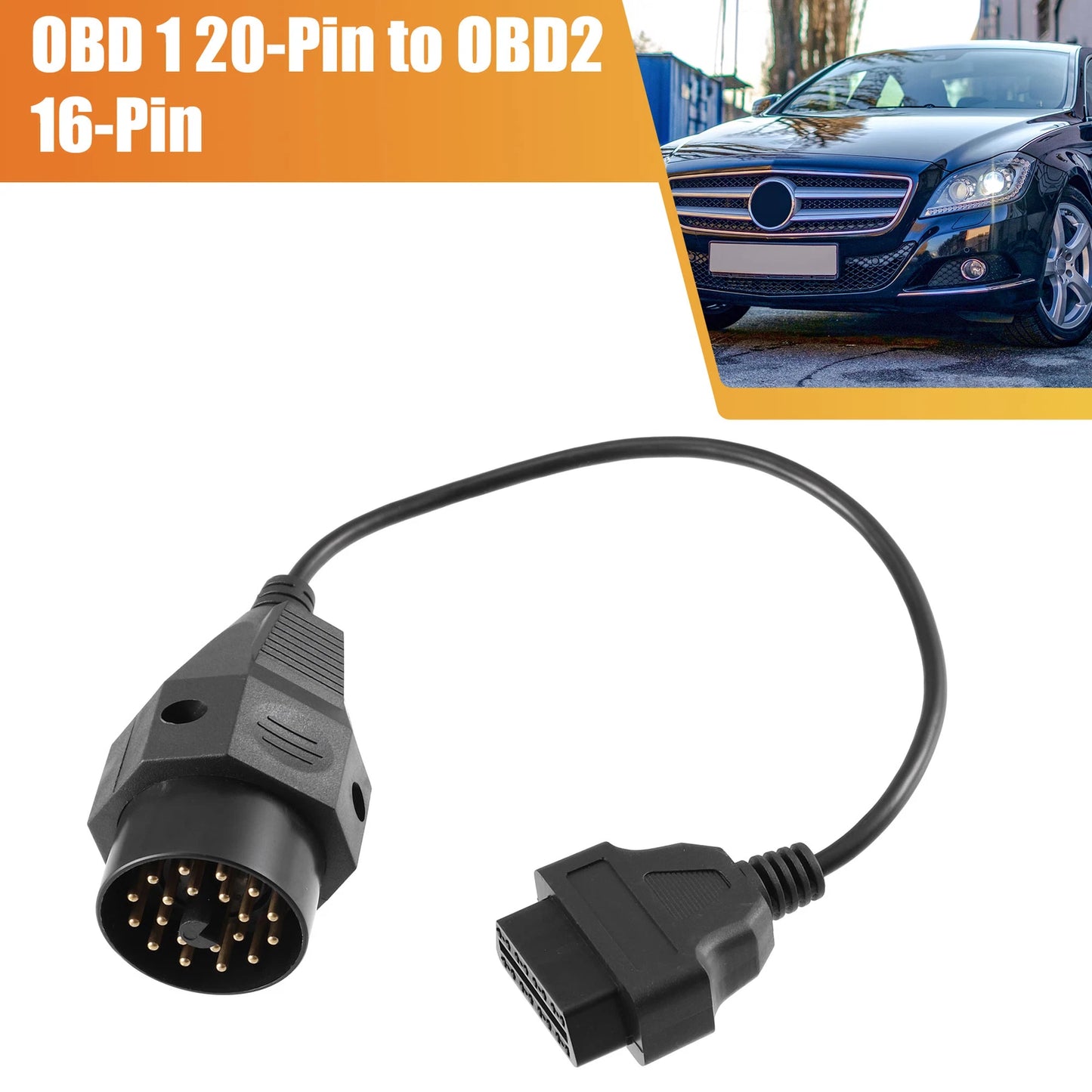 OBD1 20-Pin to OBD2 16-Pin Diagnostic Tool Adapter Cable for BMW (1996-2001)
