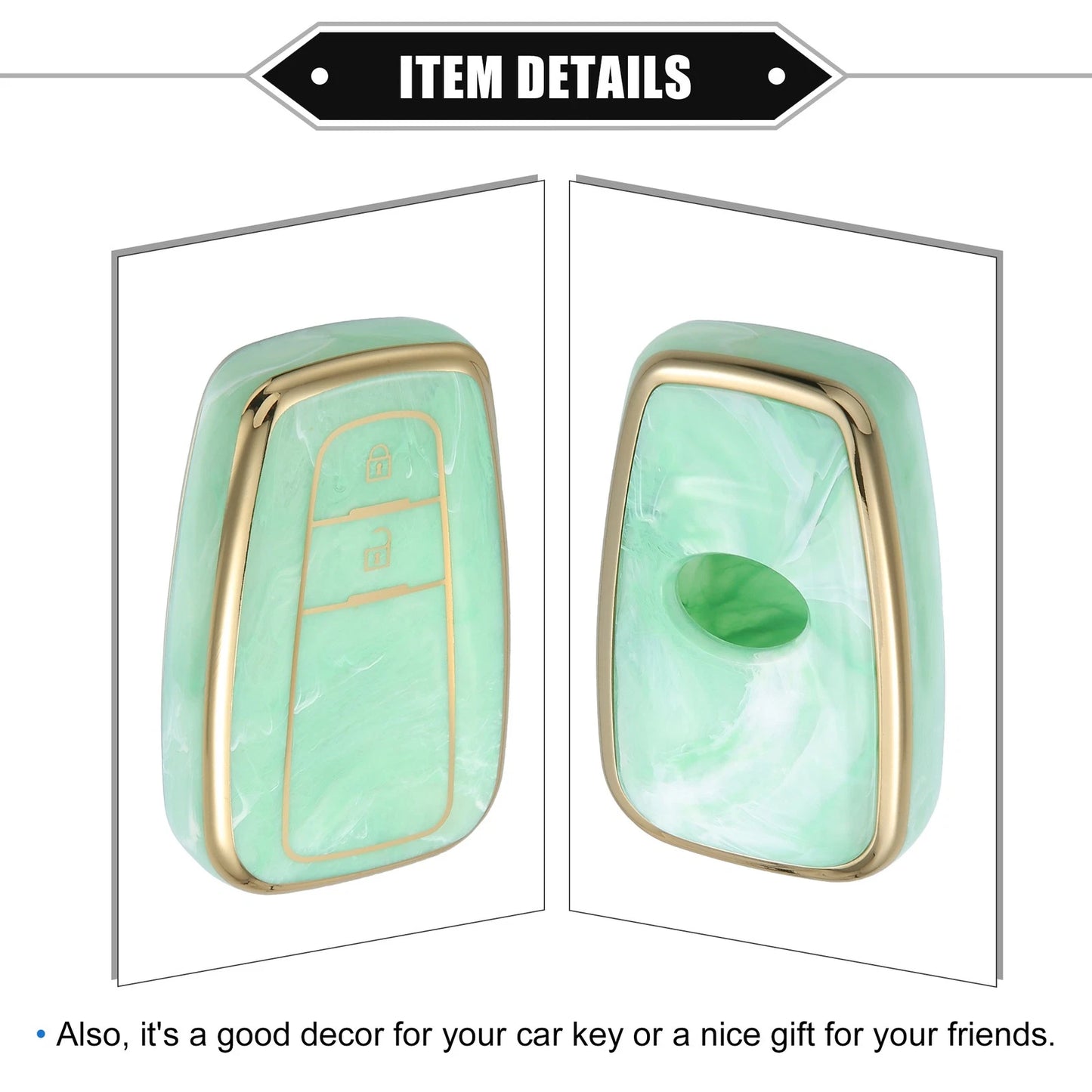 Smart Key Fob Cover Case for Toyota Prius 2006-2022 - 2 x TPU Green