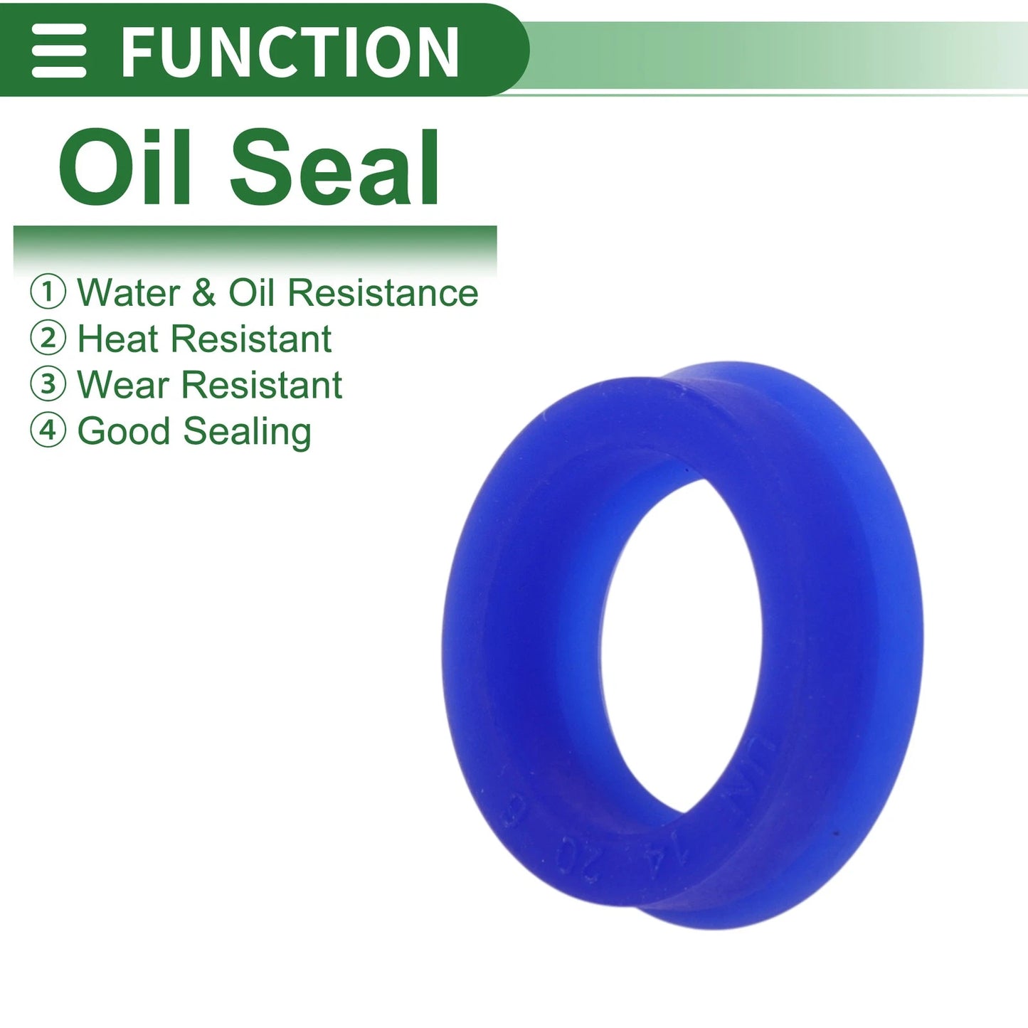 Oil Seal 14x20x6mm TPU Rotary Shaft Seal High Pressure Blue 10 pcs