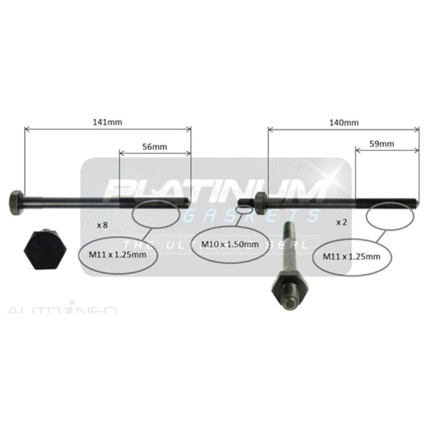 4cyl 1.6L Engine Cylinder Head Bolt Set for Nissan Pulsar N13 (1987-1991)