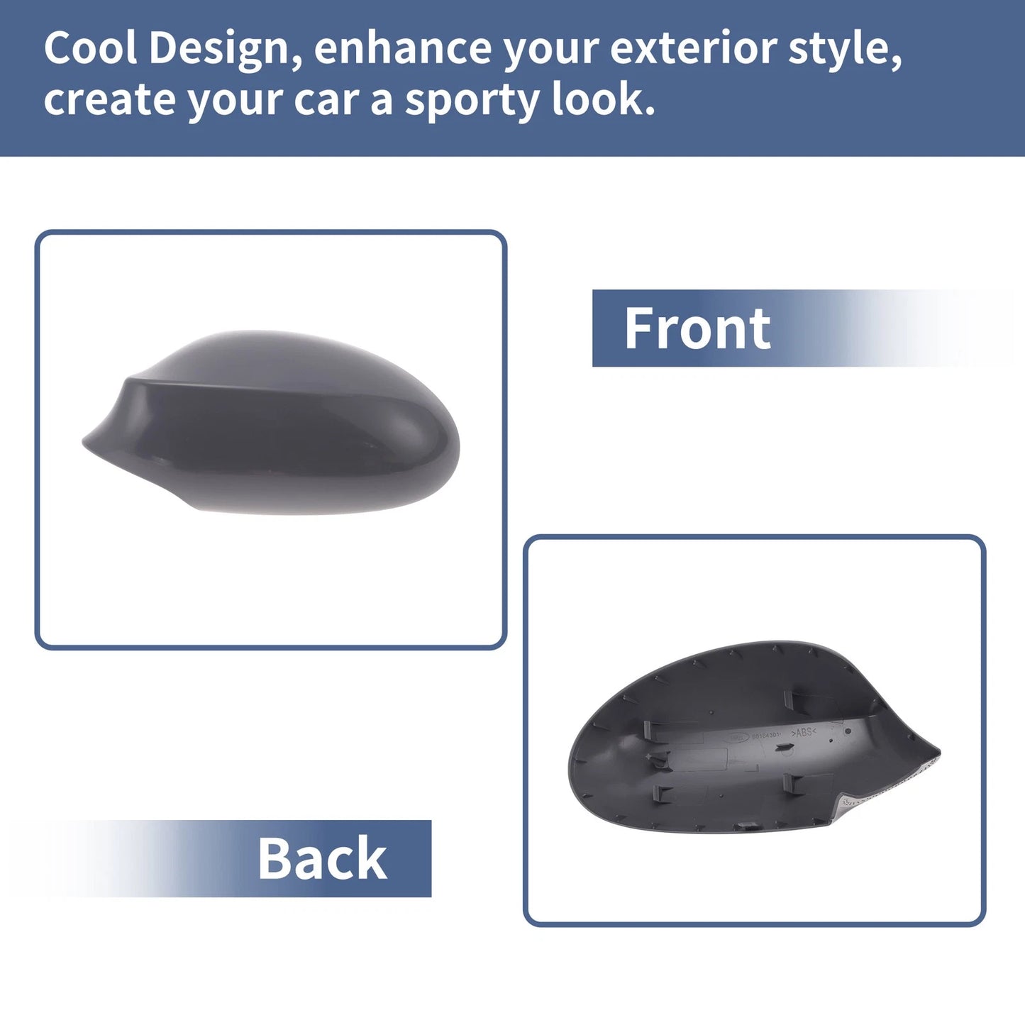 Gray Mirror Cover Cap for BMW 1 Series E81 E82 E87 E88 (2004-2010)