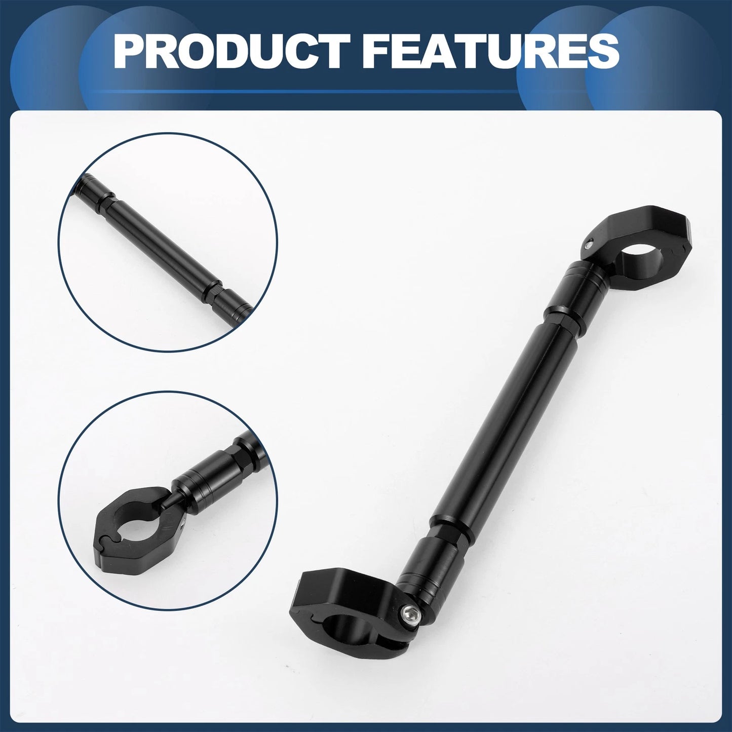 Cross Bar Handlebars 31cm/12.20in for Motorcycle Handlebar Black