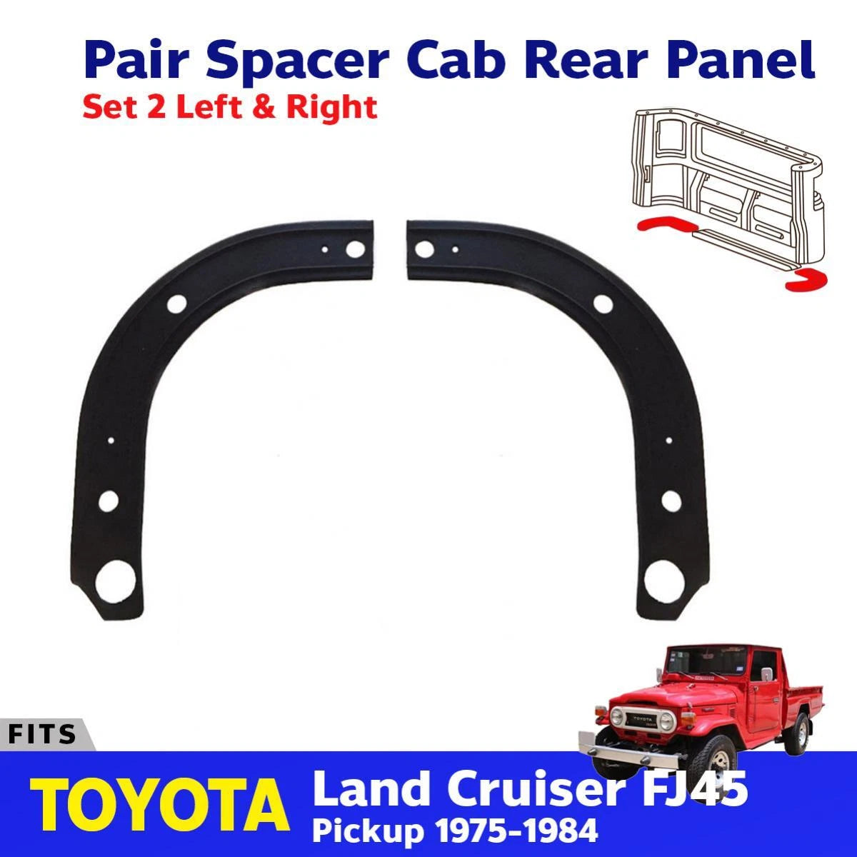Spacer Cab Rear Panel Rubber Fits Toyota Land Cruiser BJ45 HJ47 Pickup 1976-1980