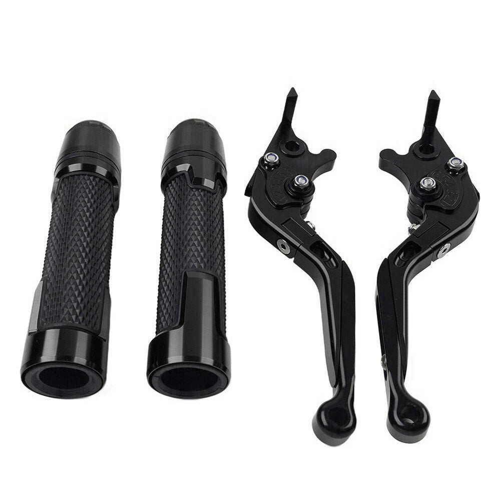 Black Extendable Brake Clutch Lever Grip Set for Thruxton/Street Cup (2016-2023)