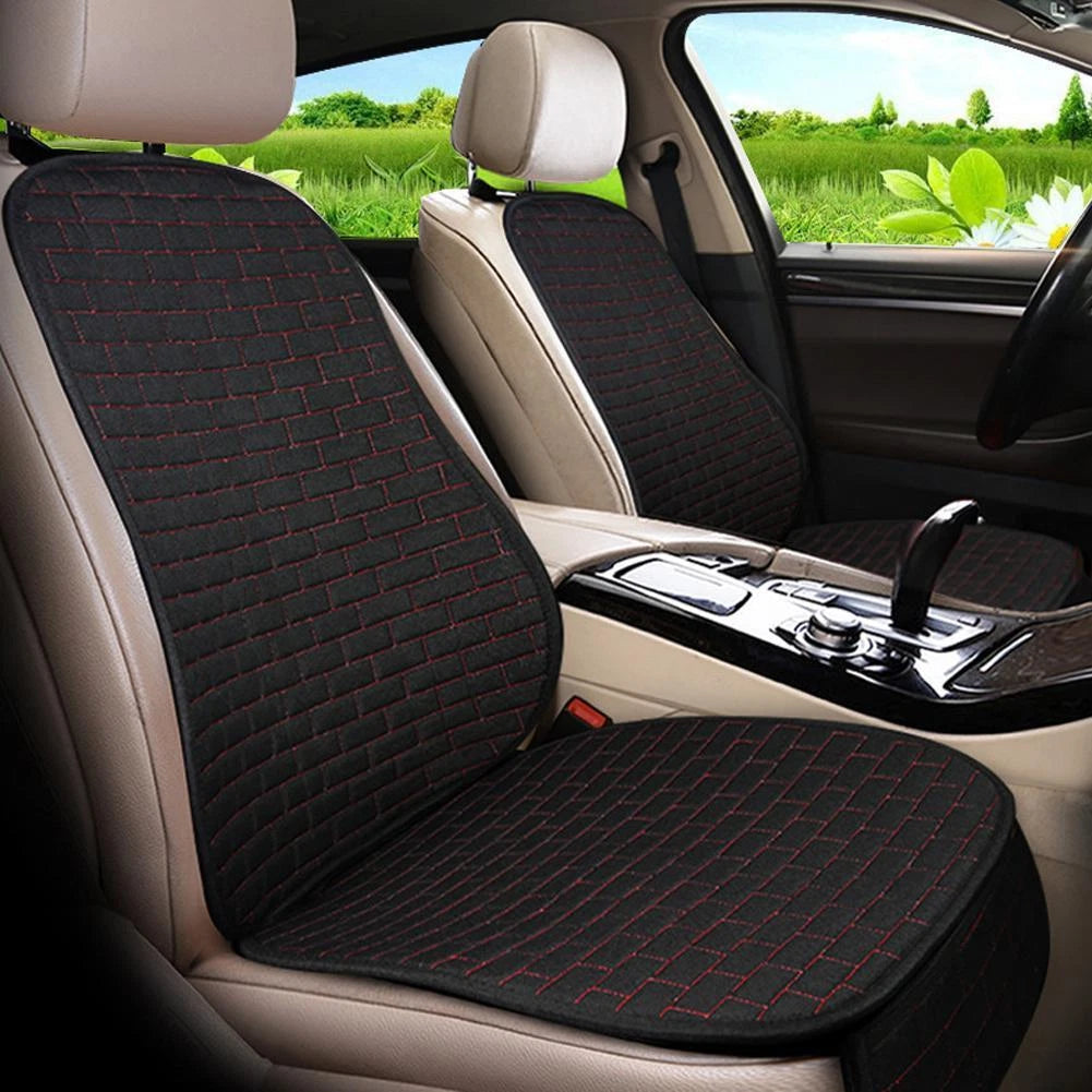 Black Fabric Front Seat Cover Cushion Mat for Car Truck SUV