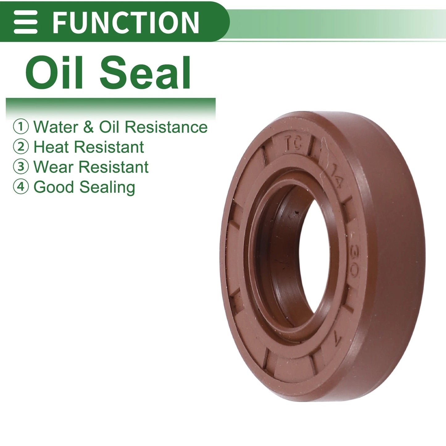 Oil Seal 5 x 14x30x7mm Seal Ring Rotary Shaft Seal Fluorine Rubber for All Vehicles