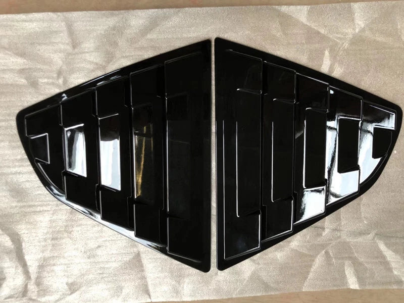 Bright Black Window Louvers Rear Vent Cover Trim 2x for Toyota Camry (2018–2023)