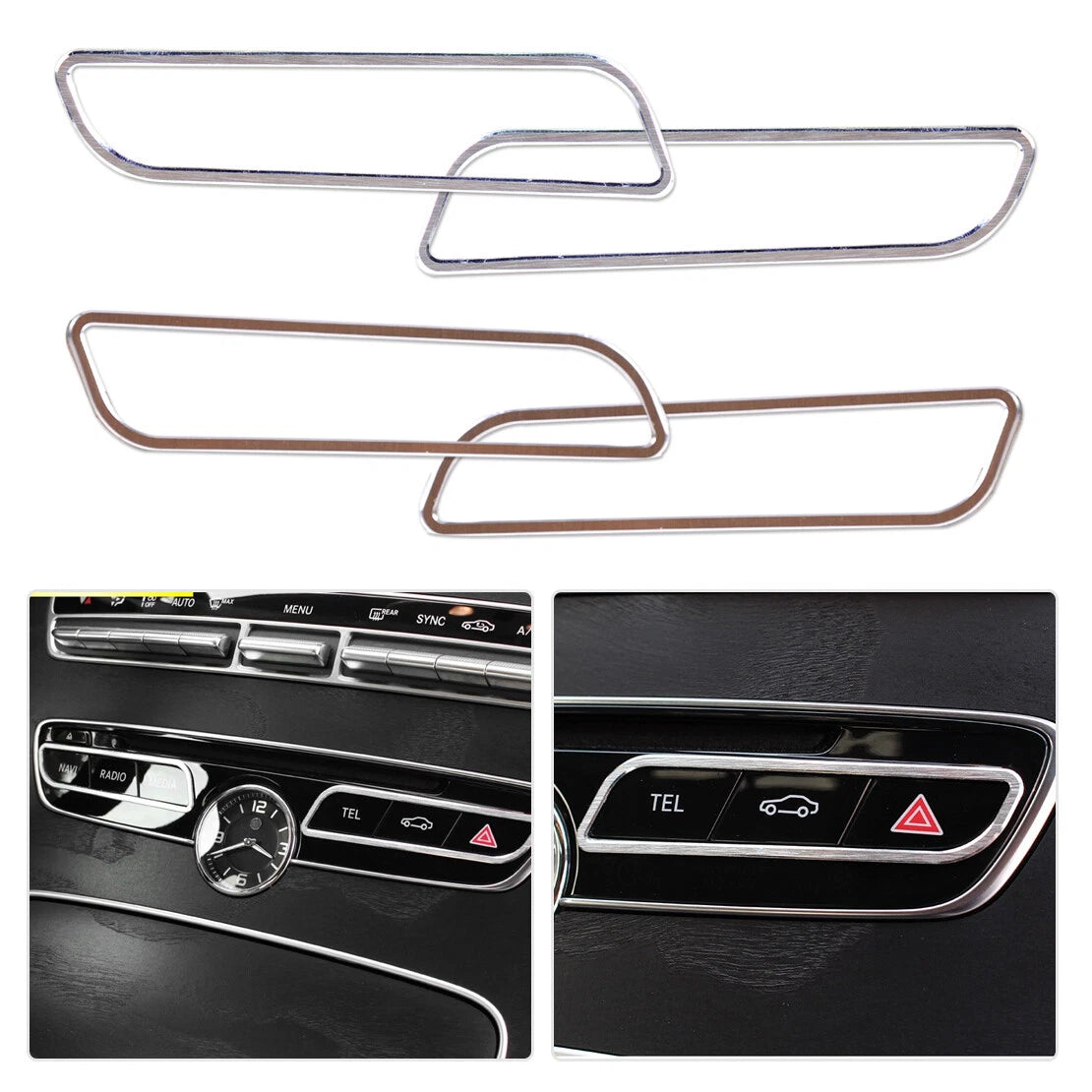 Center Console Button Trim Covers for Mercedes Benz C GLC W205 (2015-2023)