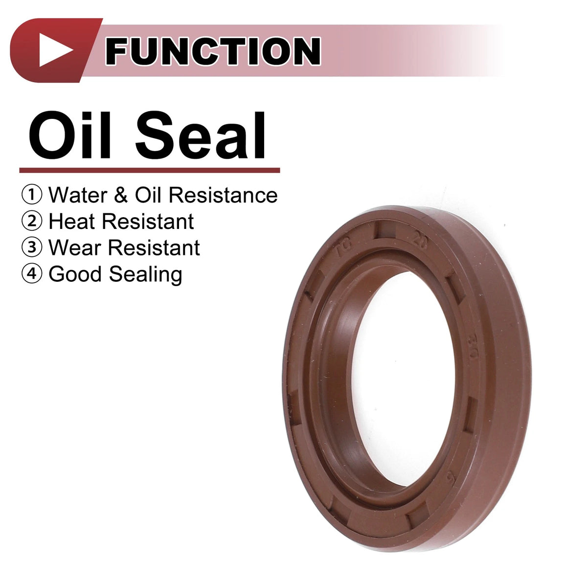 Oil Seal 20x30x5mm Brown 2 x FKM Rubber for Car