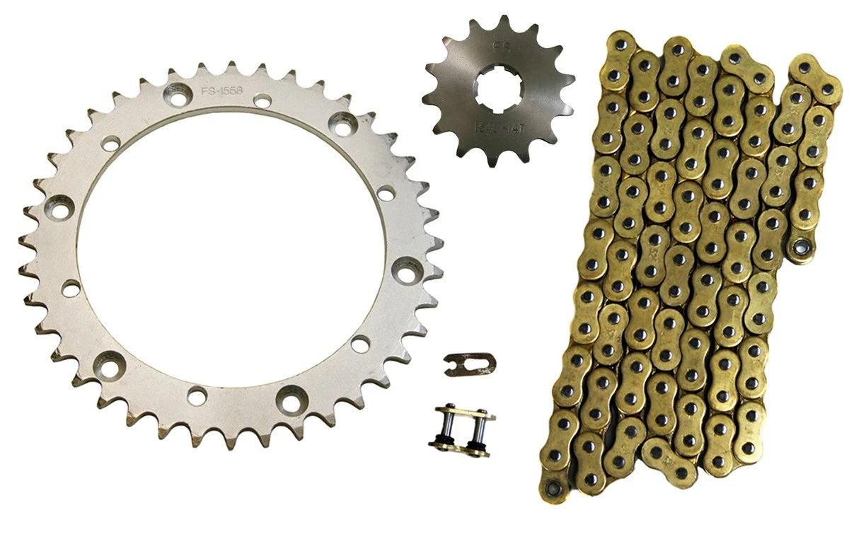 Gold 520x100 O-Ring Drive Chain & 14/40 Sprockets for Yamaha Warrior(1989–2004)