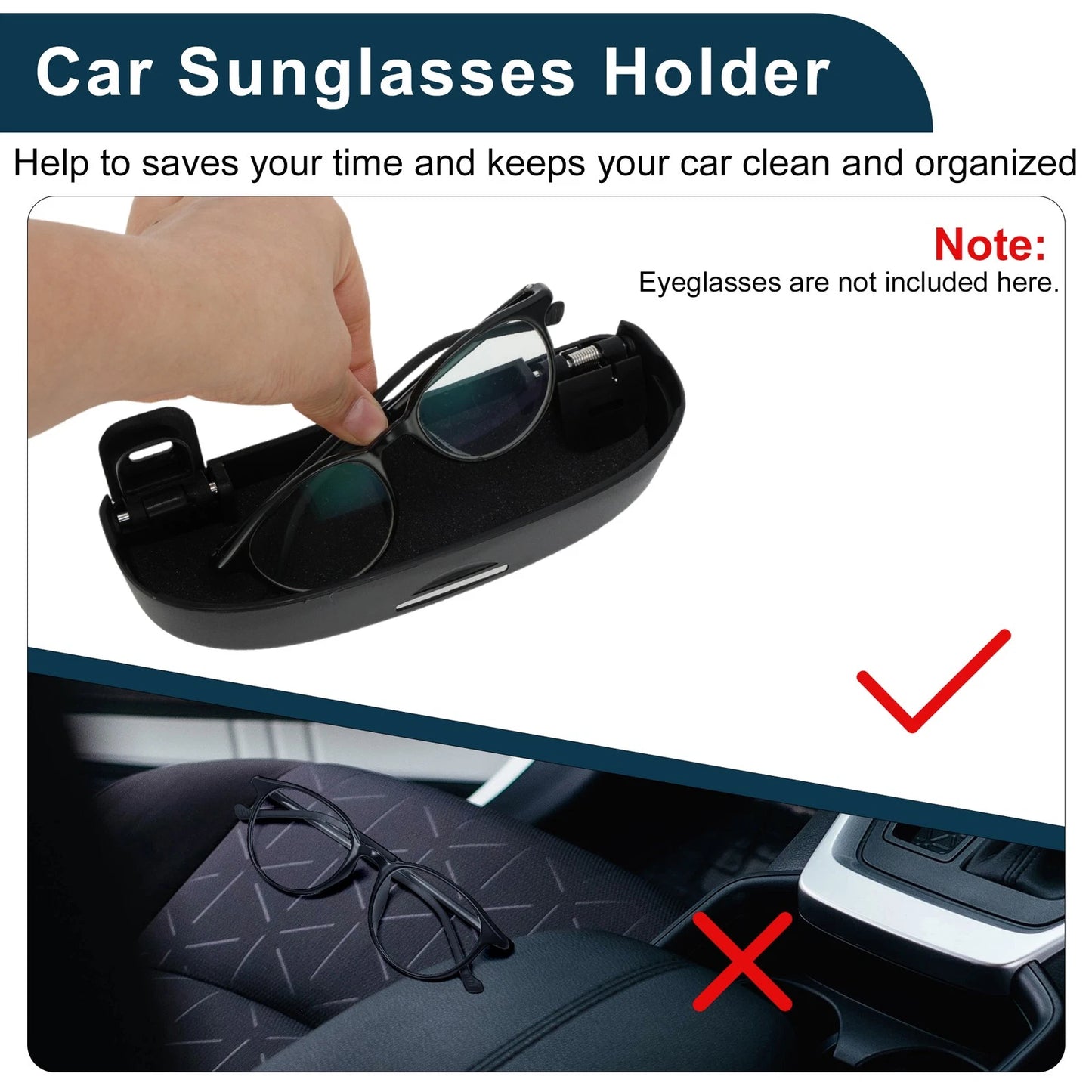 Car Sunglasses Case for Ford Puma MK2 Black (2020-2025) - 1 Set