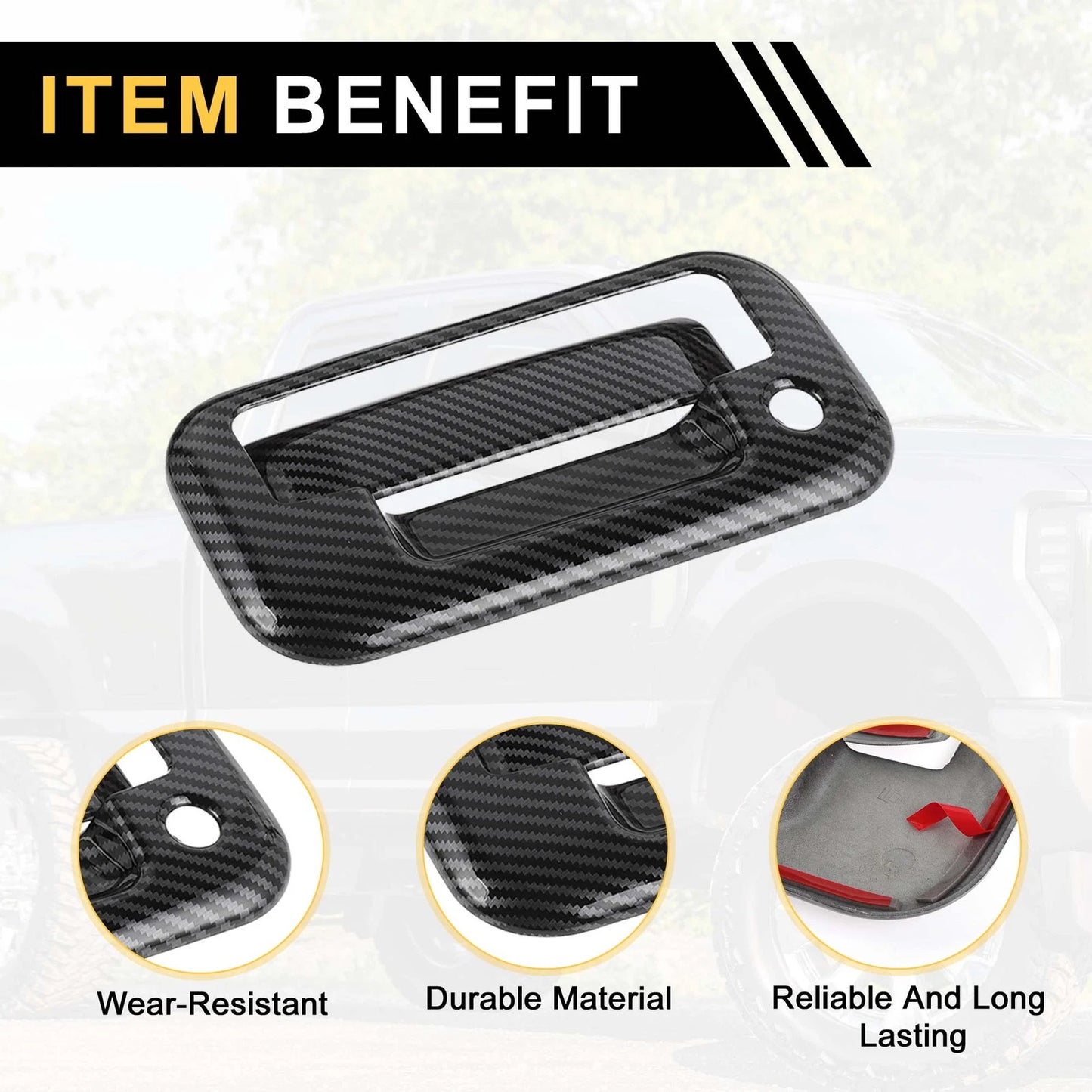Exterior Door Handle Cover Set for Ford F-150 (2004-2014) Carbon Fiber Black