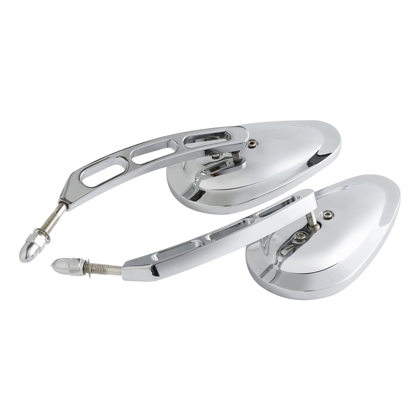 8mm Chrome Rearview Mirrors for Harley Touring Sportster 883 1200 Dyna (2004-2023)