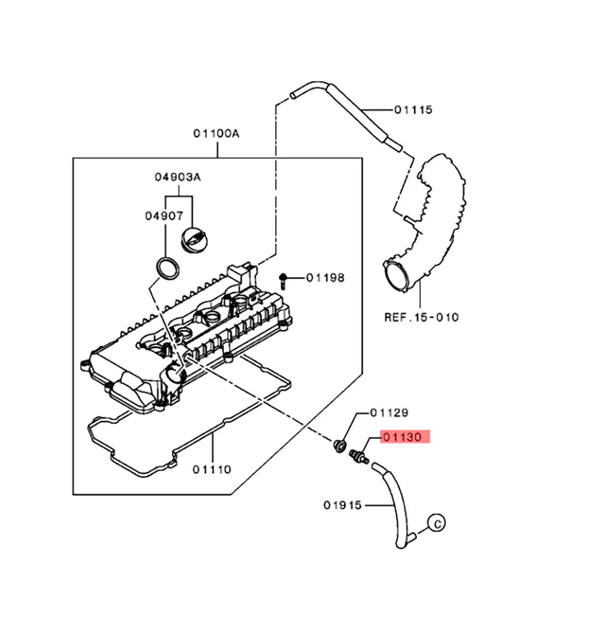 PCV Valve for Mitsubishi Mirage (12-20), Lancer (07-16), Xpander (17-21)