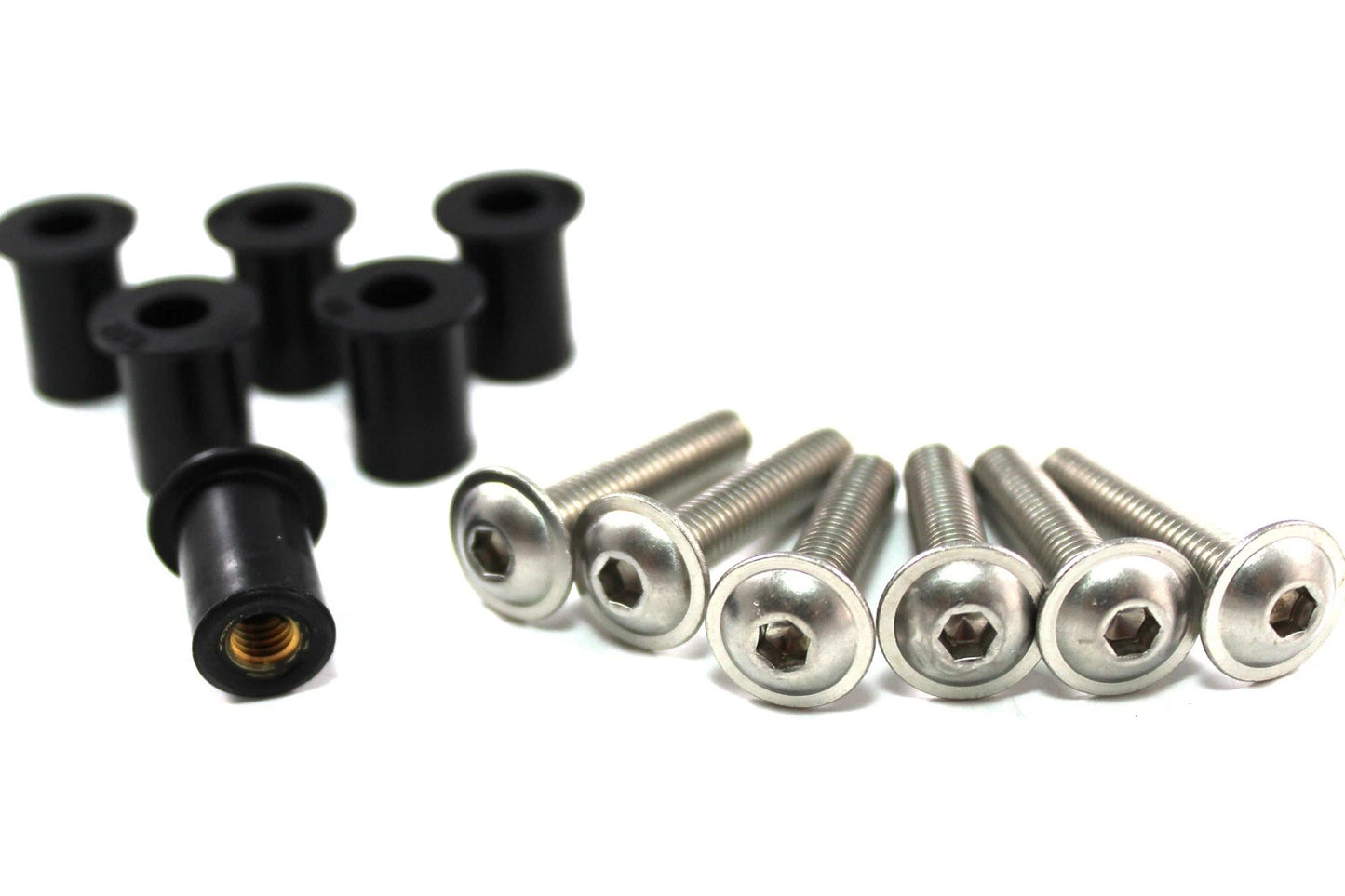6x Parabrisas Viento Escudo Goma Tuercas Tornillos for Yamaha Nmax Scooter