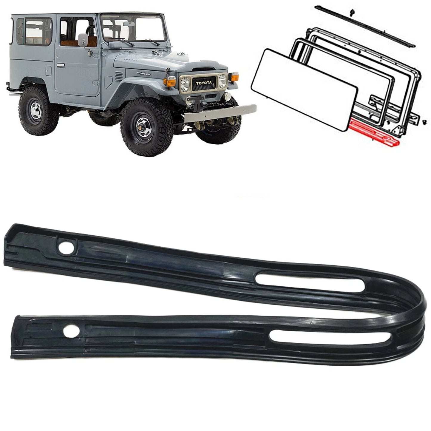 Windshield Spacer Frame Rubber Seal for Land Cruiser 40 BJ40 FJ40 (1960-1984)