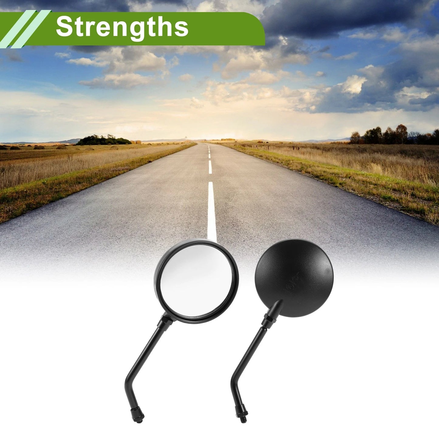 Rear View Mirrors / Round Shape Black Metal ABS / for M10 Motorcycle
