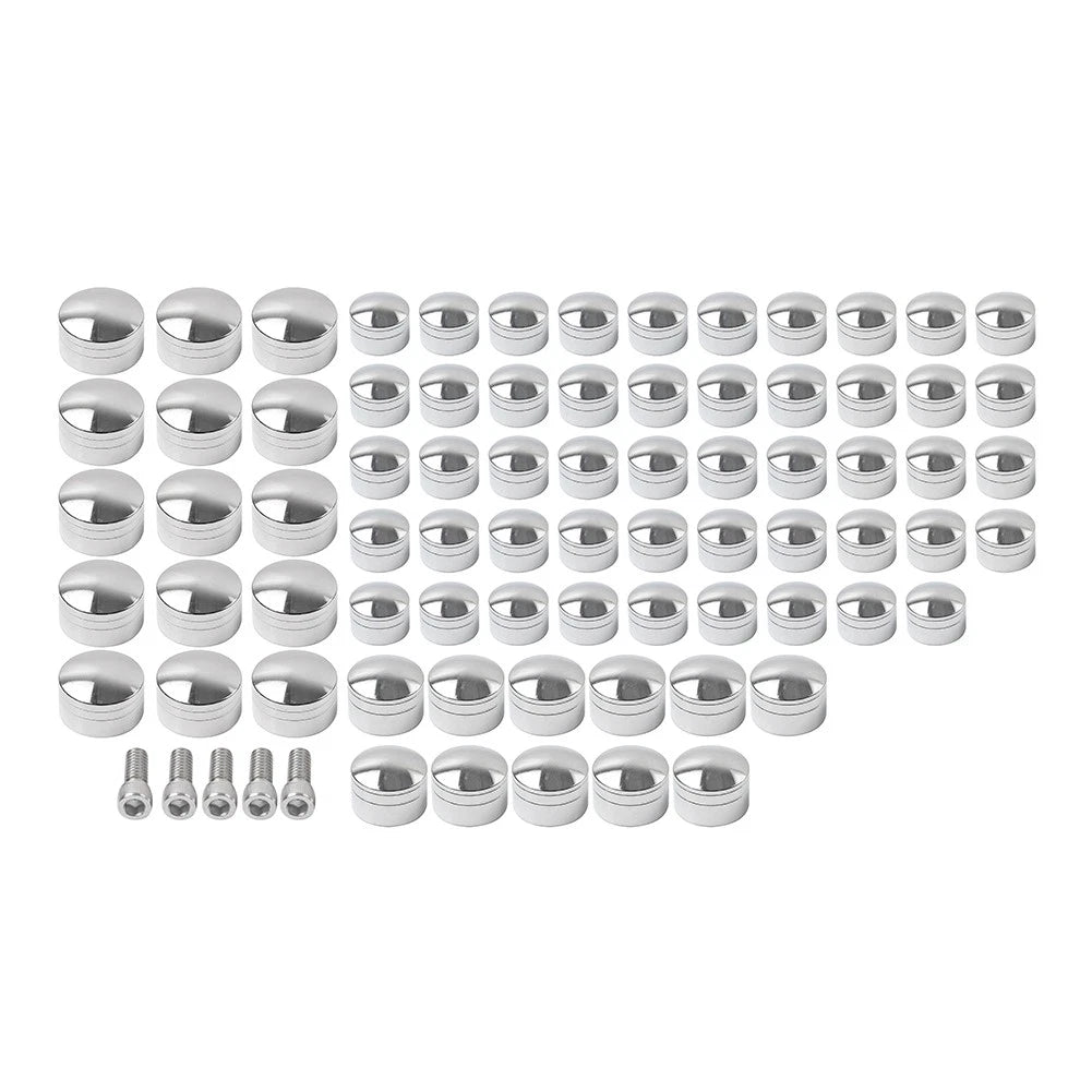 75X Chrome Engine Bolt Topper Caps for Harley Touring Road Street Glide (07-16)
