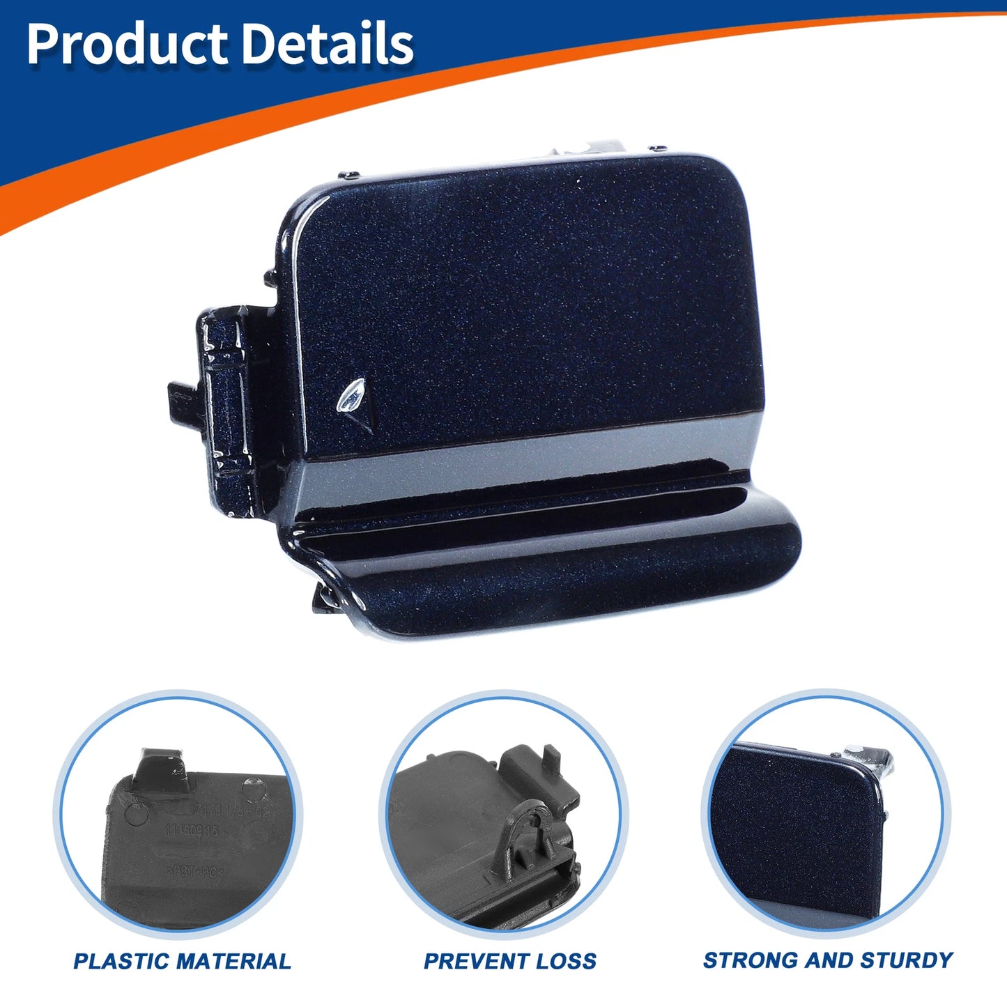 Rear Tow Hook Cover for BMW 528i 535i 550i (2011-2016) - Dark Blue