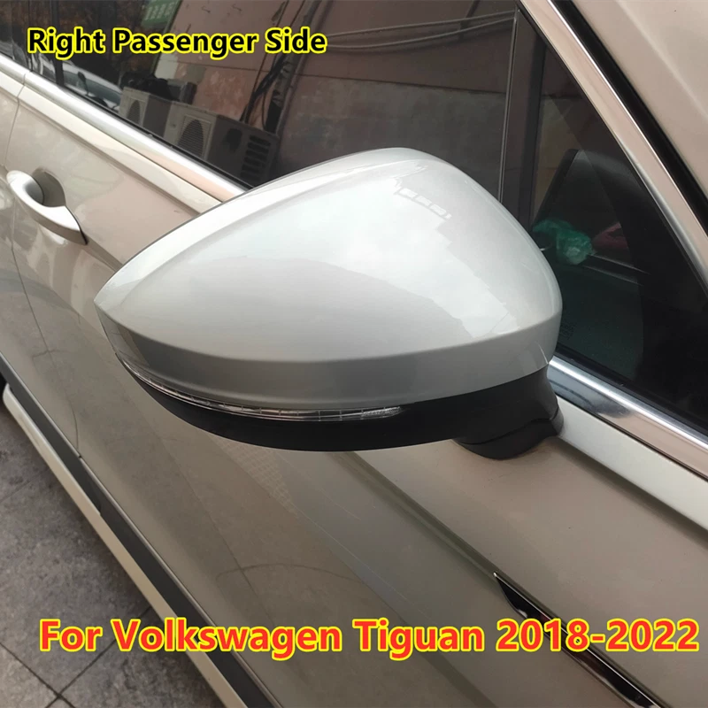 Right Rear View Side Mirror Cover Silver for Volkswagen Tiguan (2018–2022)