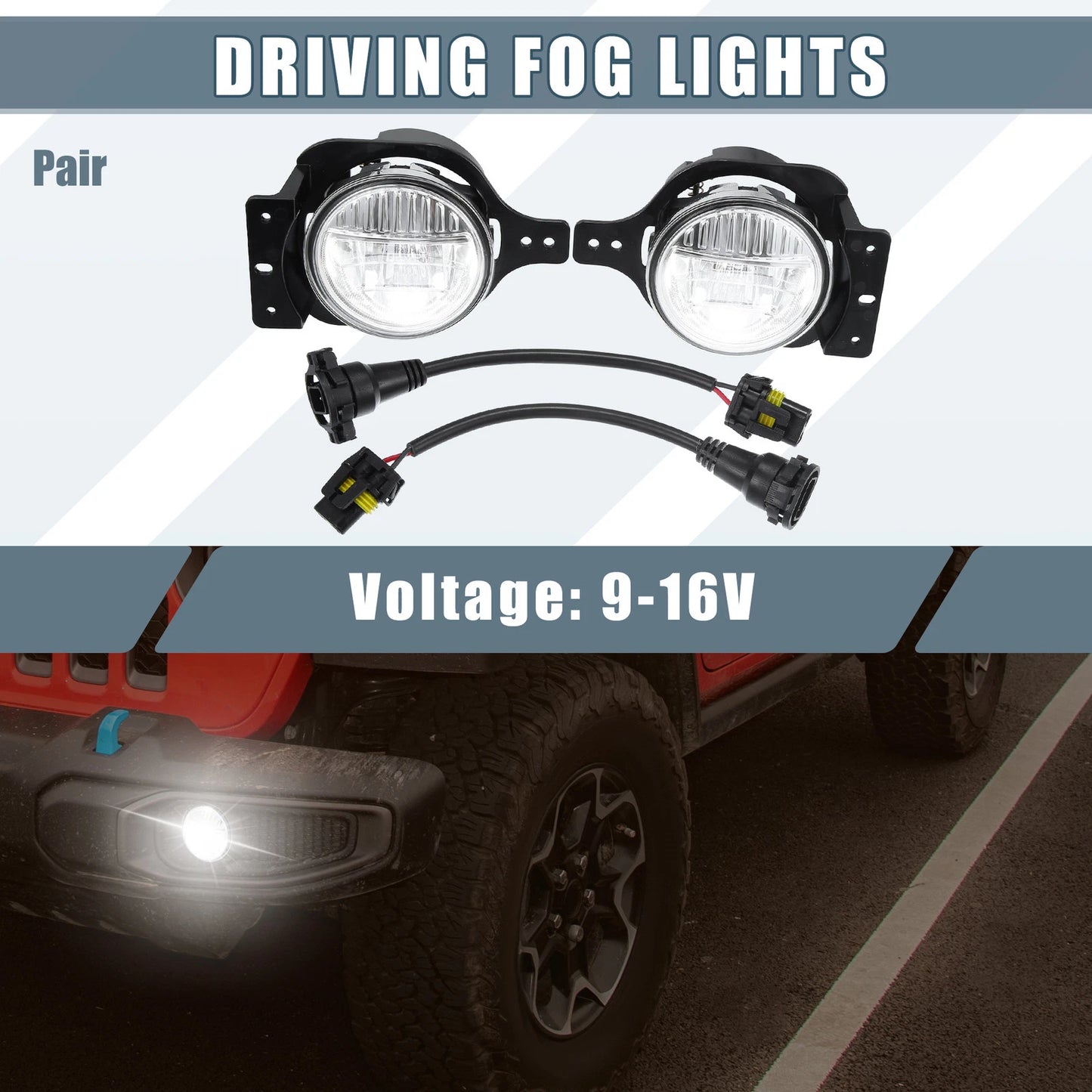 4 Inch LED Fog Lights for Jeep Wrangler JL JLU (2018-2023) - 1 Pair