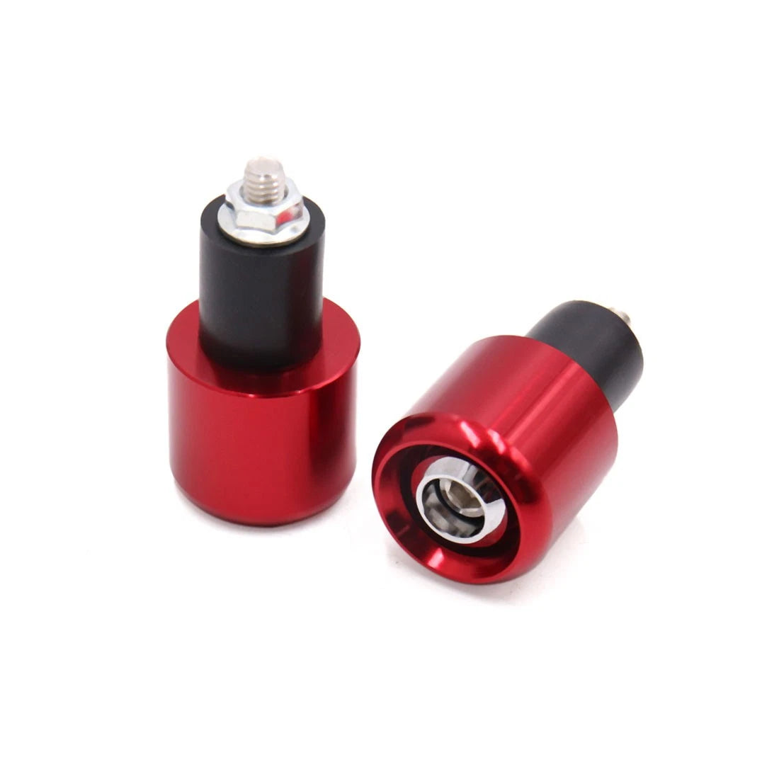2 x Red Alum Alloy 7/8" 22mm Handlebar End Cap Grip for Motorcycle Scooter