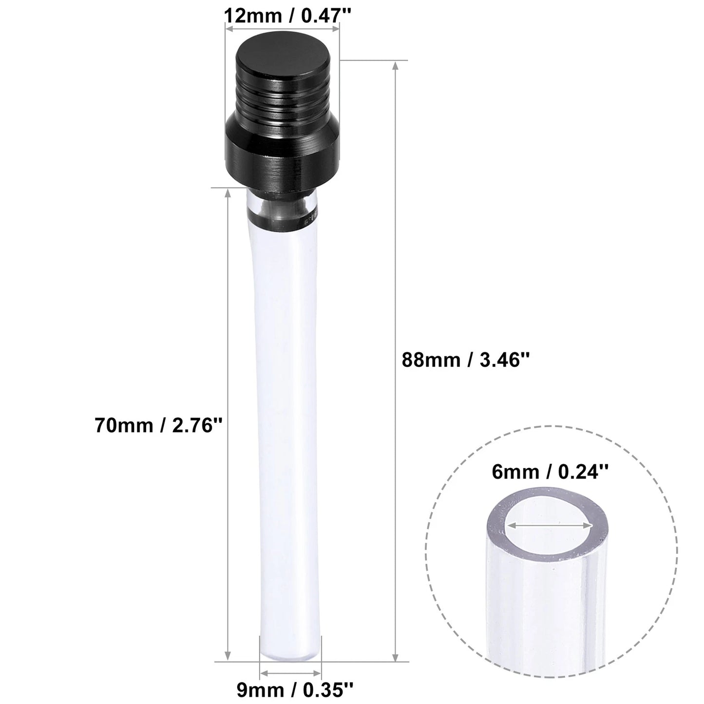 10pcs Gas Fuel Cap Air Vent Hose Breather OneWay Clear Tube Black for Motorcycle